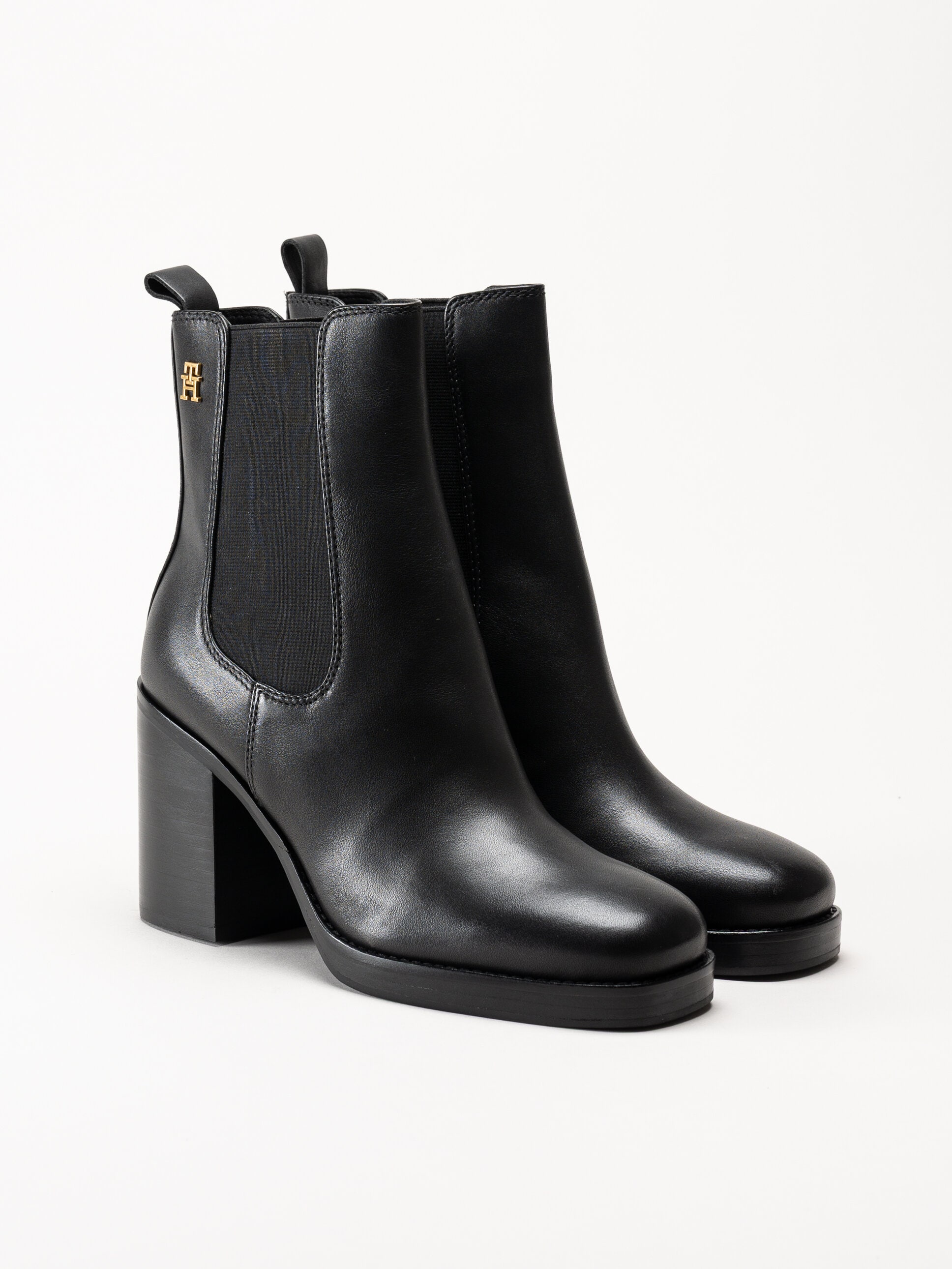 Tommy Hilfiger - Square Toe Chelsea - Svarta chelsea boots med klack