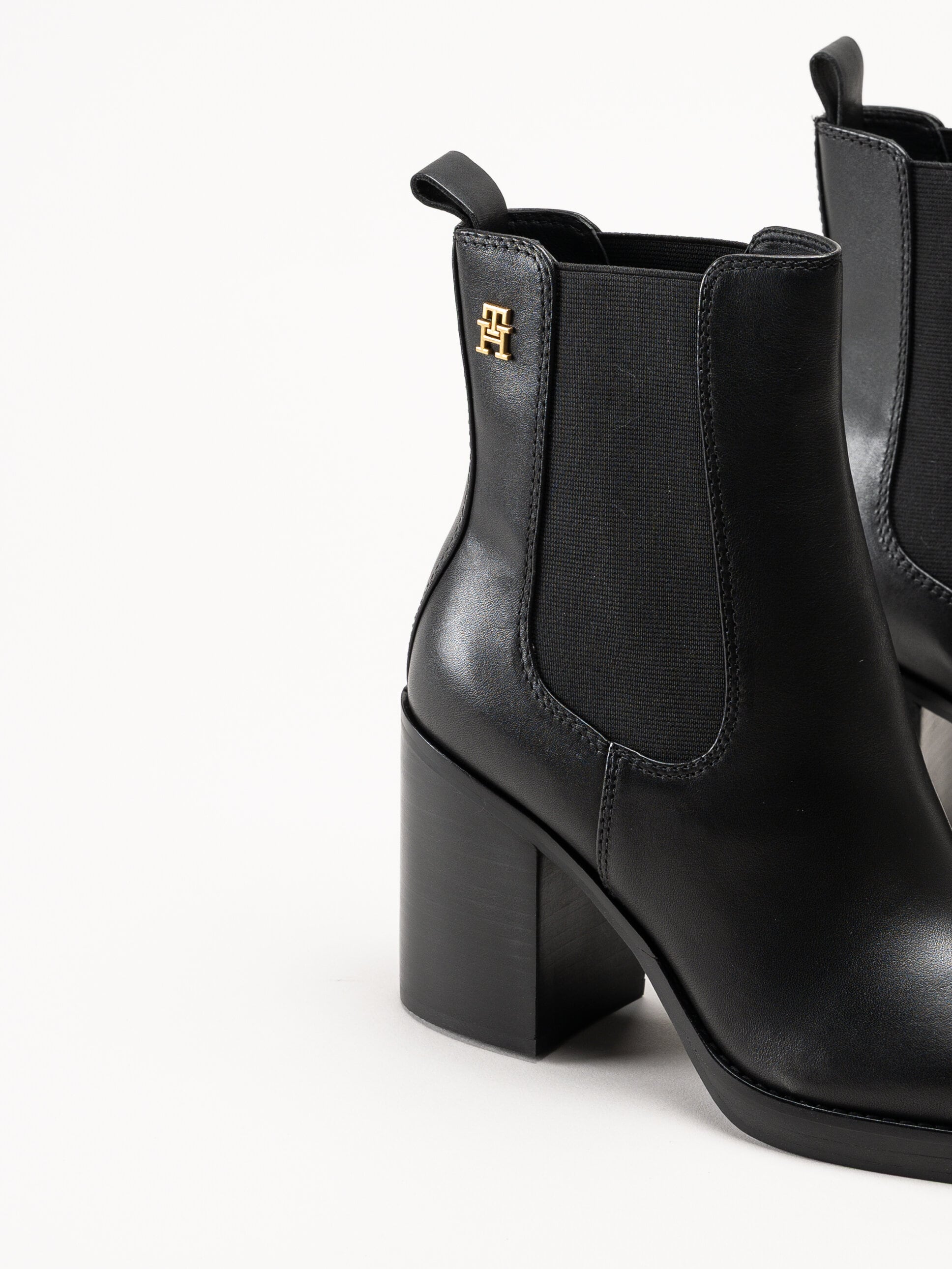 Tommy Hilfiger - Square Toe Chelsea - Svarta chelsea boots med klack