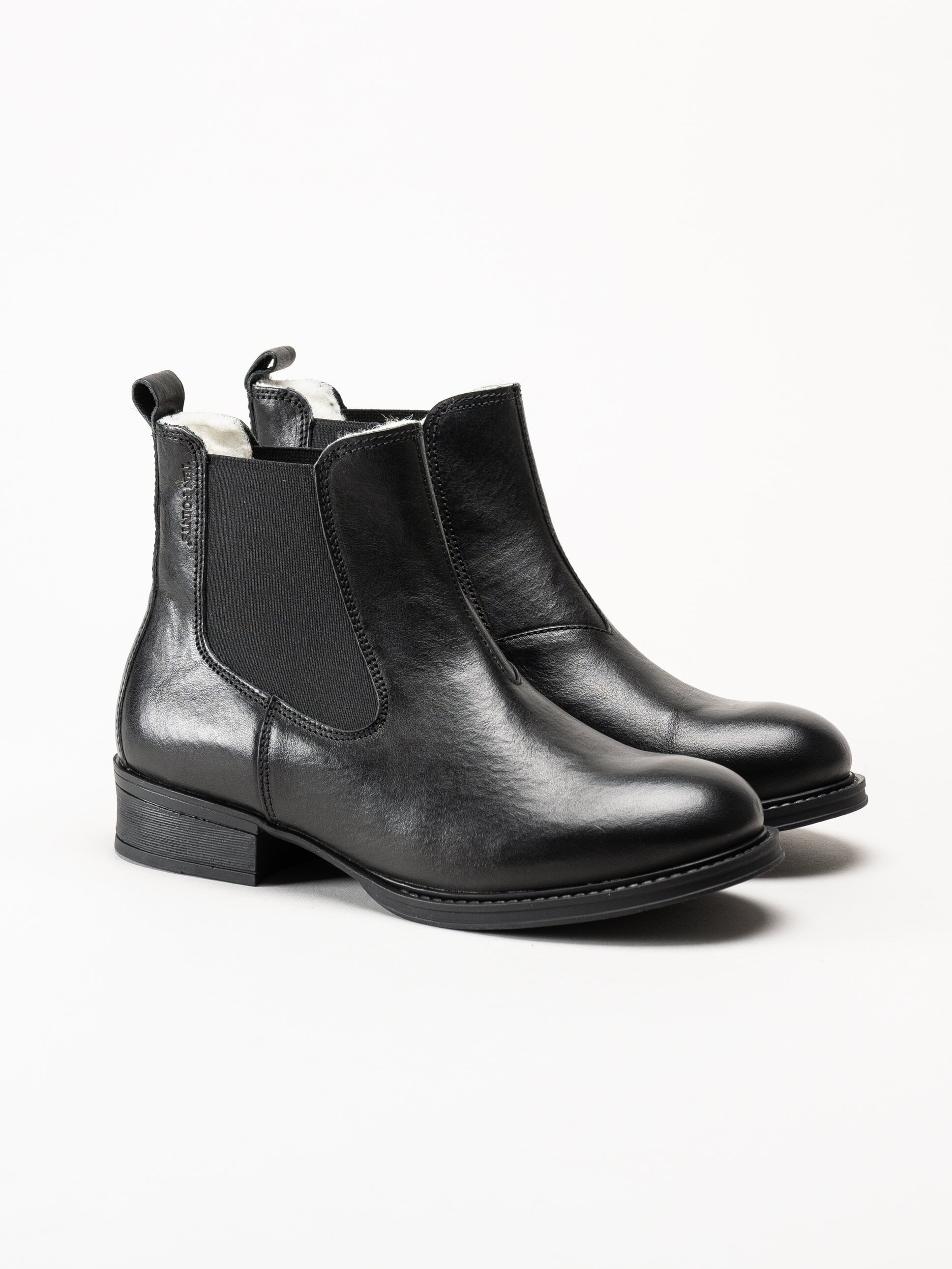 Ten Points - Pandora - Svarta chelsea boots i skinn