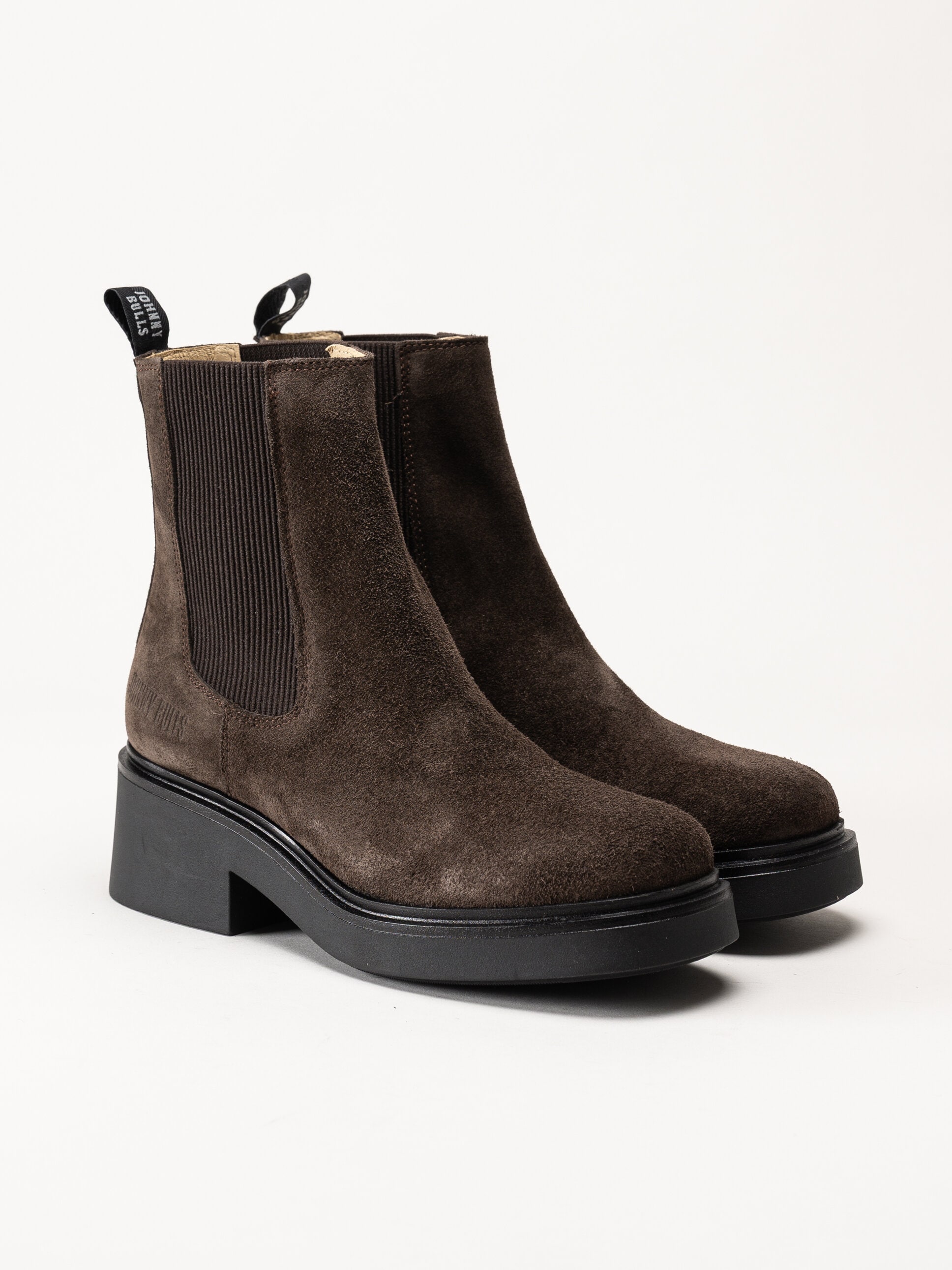 Johnny Bulls - Mörkbruna chelsea boots i mocka