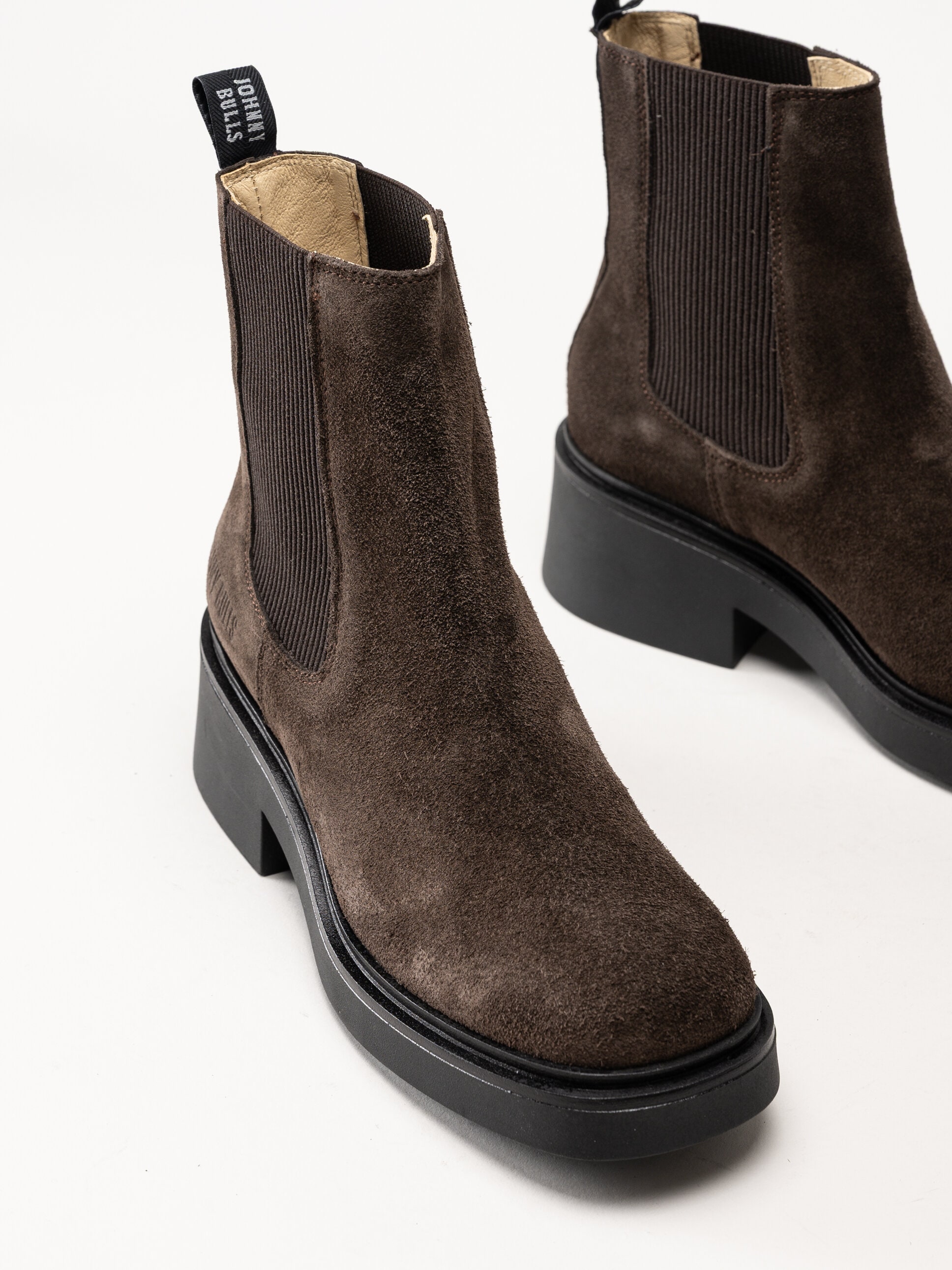 Johnny Bulls - Mörkbruna chelsea boots i mocka