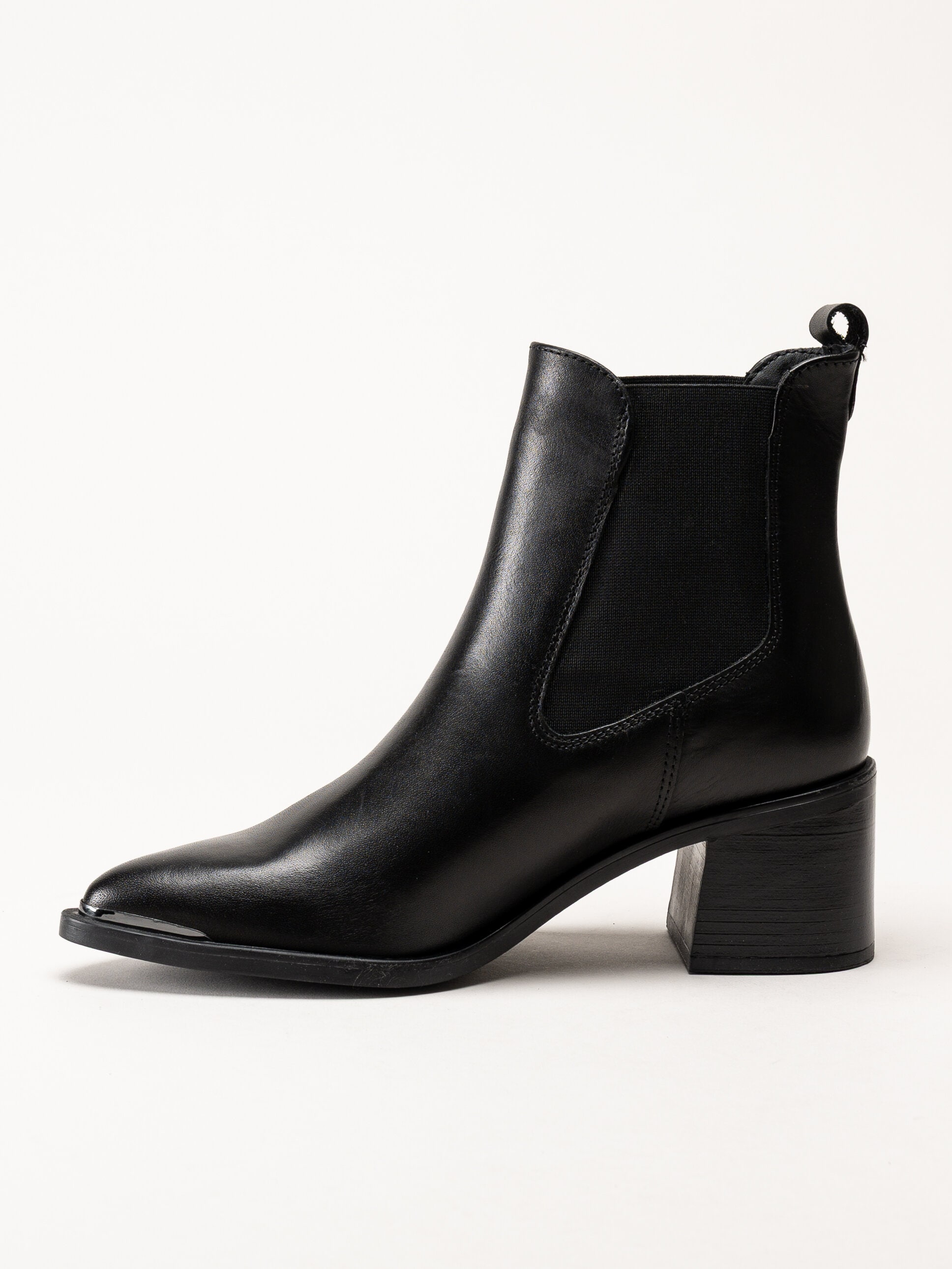 Tamaris - Svarta chelsea boots i skinn