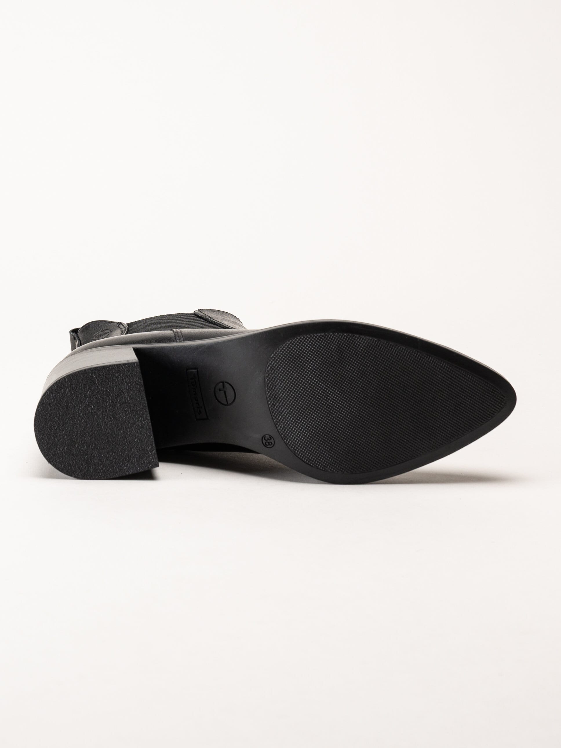 Tamaris - Svarta chelsea boots i skinn
