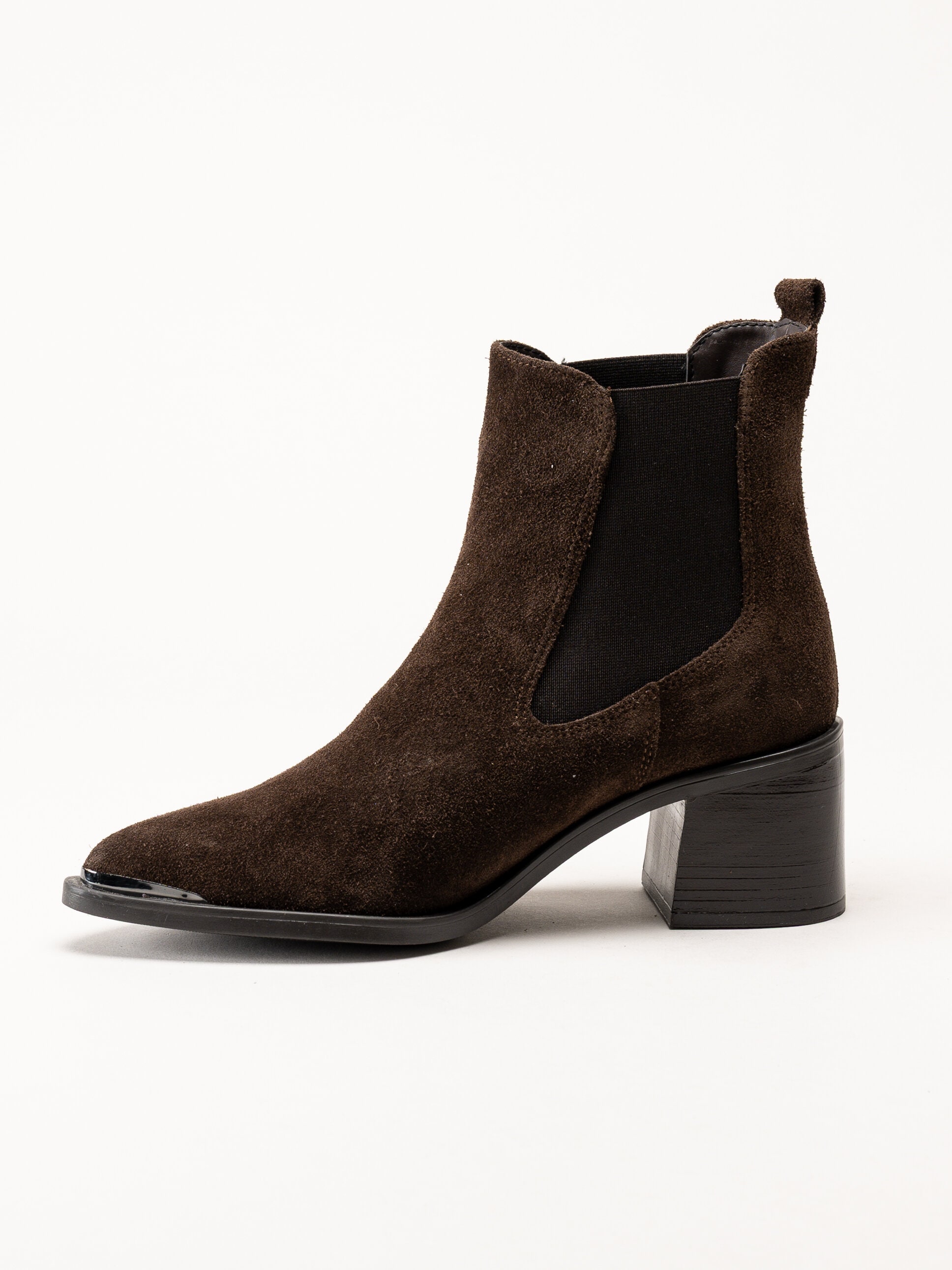 Tamaris - Mörkbruna chelsea boots i mocka