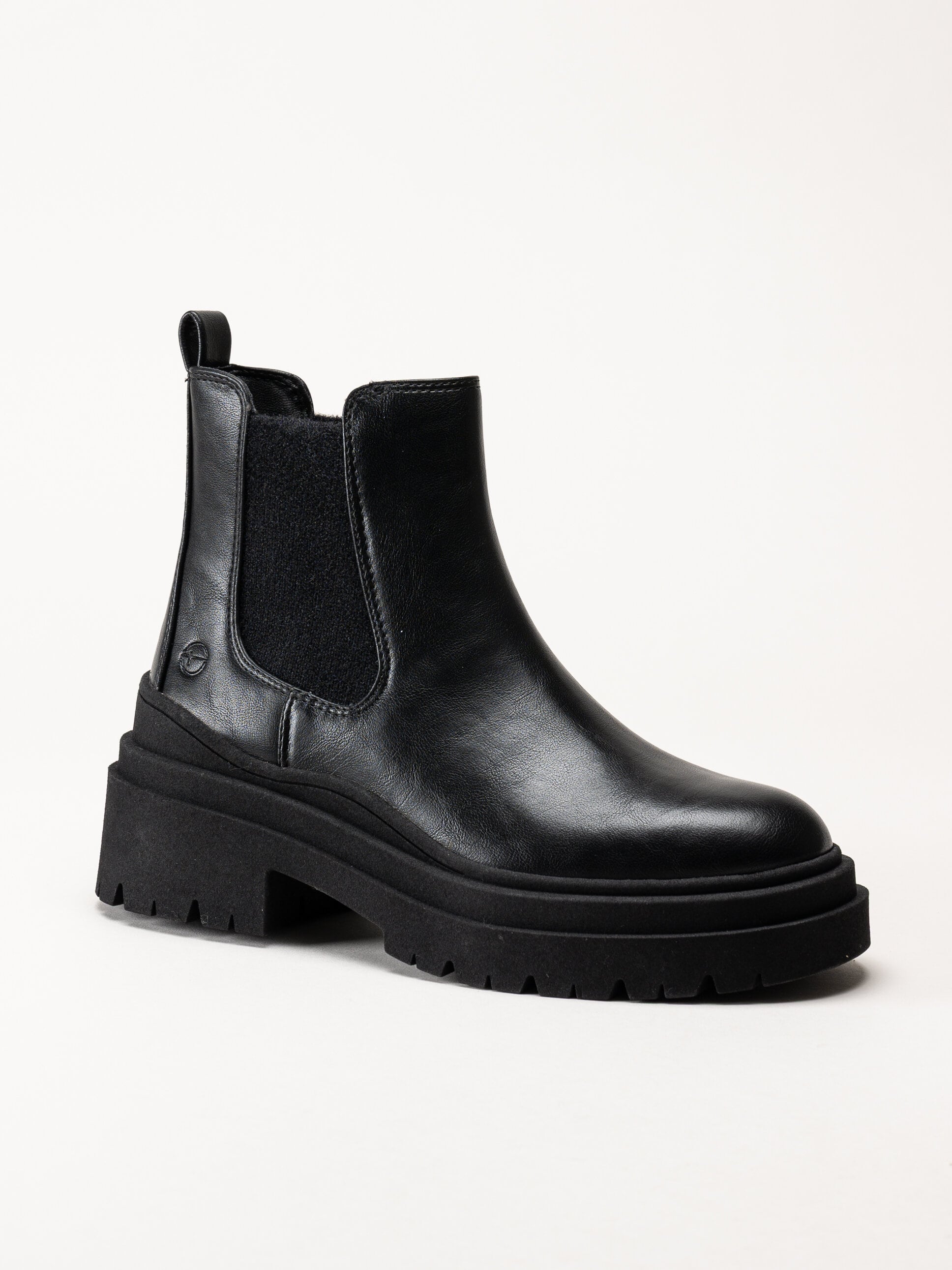 Tamaris - Svarta boots i skinn