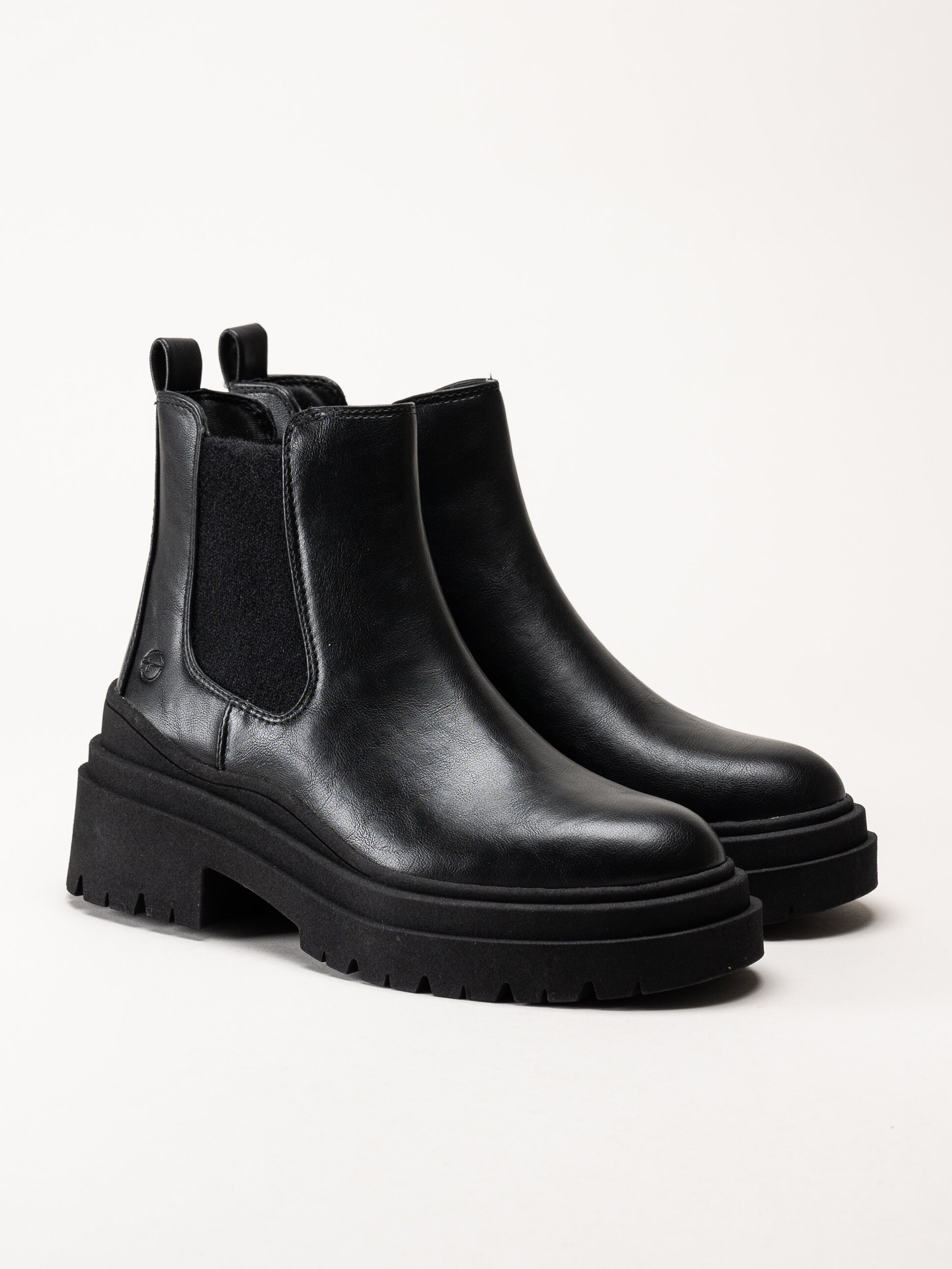 Tamaris - Svarta boots i skinn