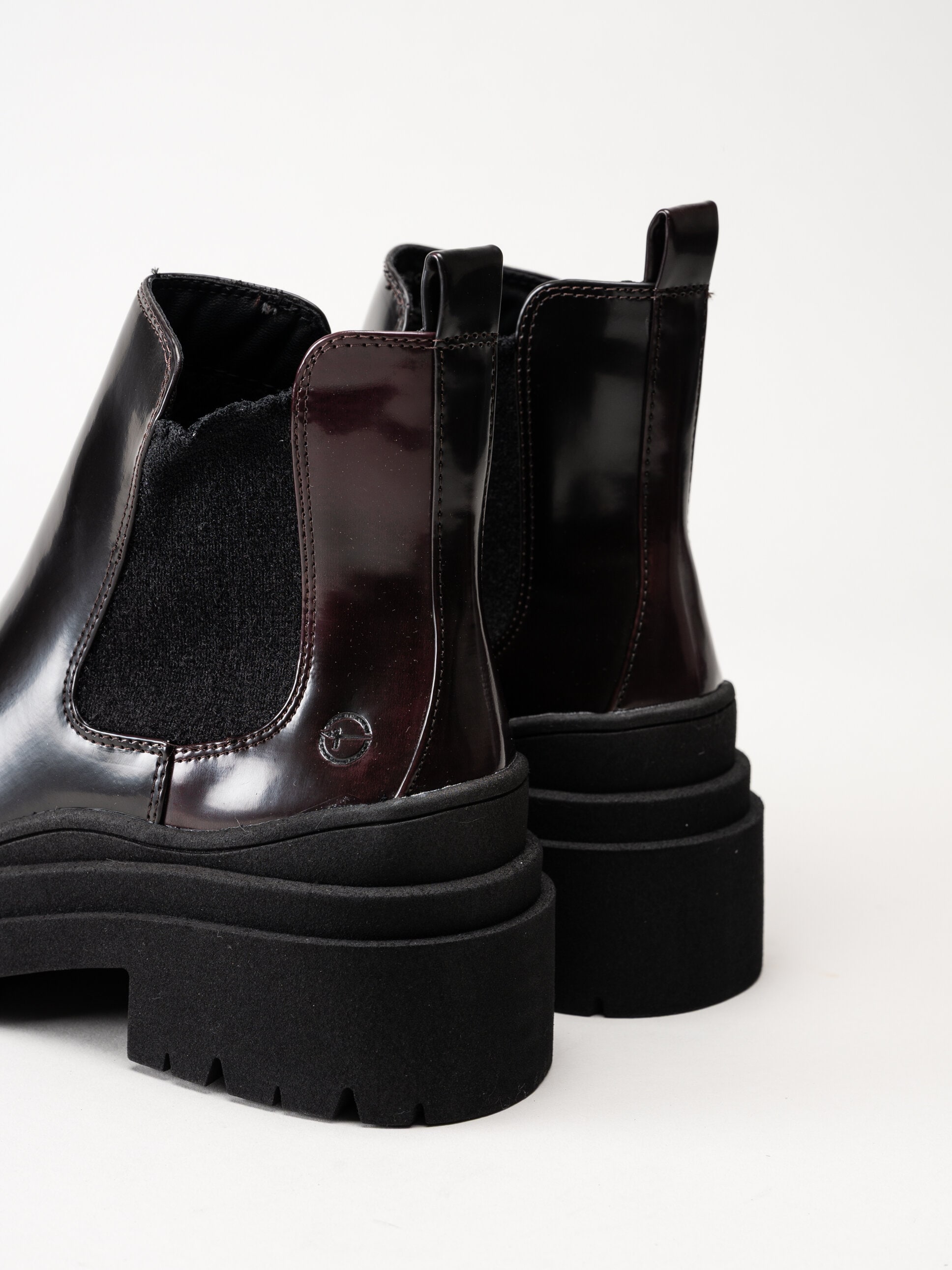 Tamaris - Vinröda boots i polido-syntet