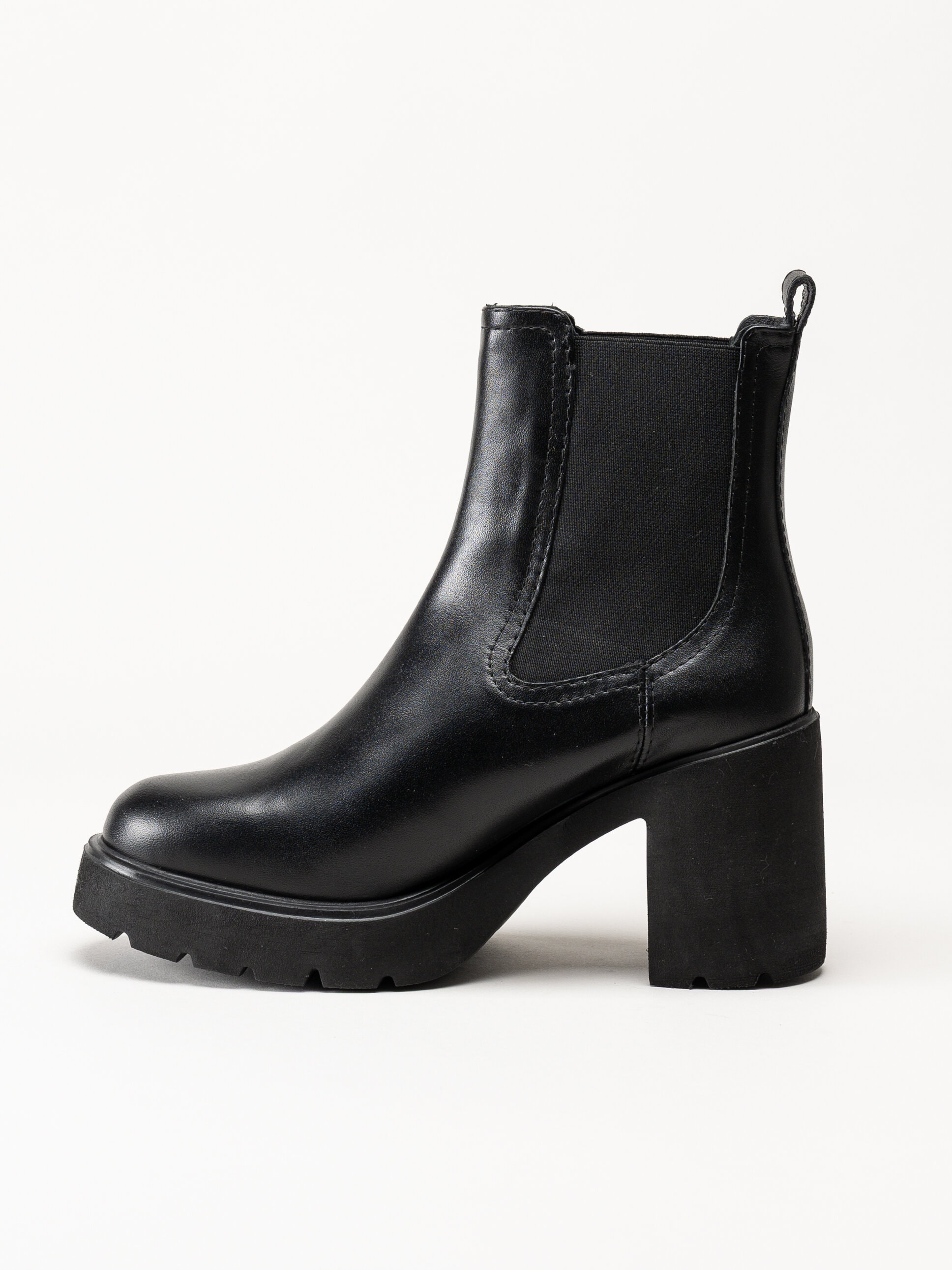 Unisa - KLINO_F25_STT - Svarta högklackade boots i skinn