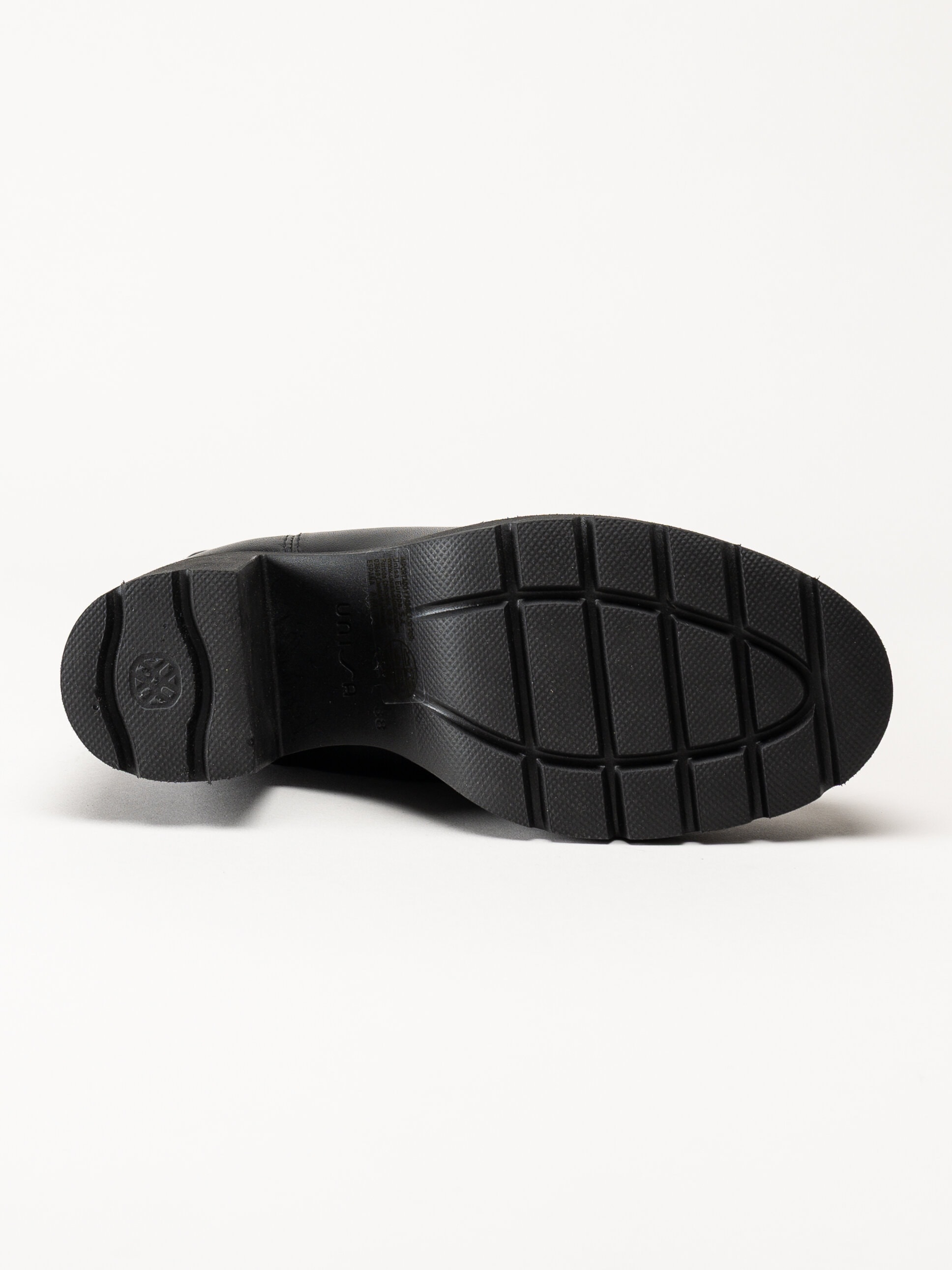 Unisa - KLINO_F25_STT - Svarta högklackade boots i skinn