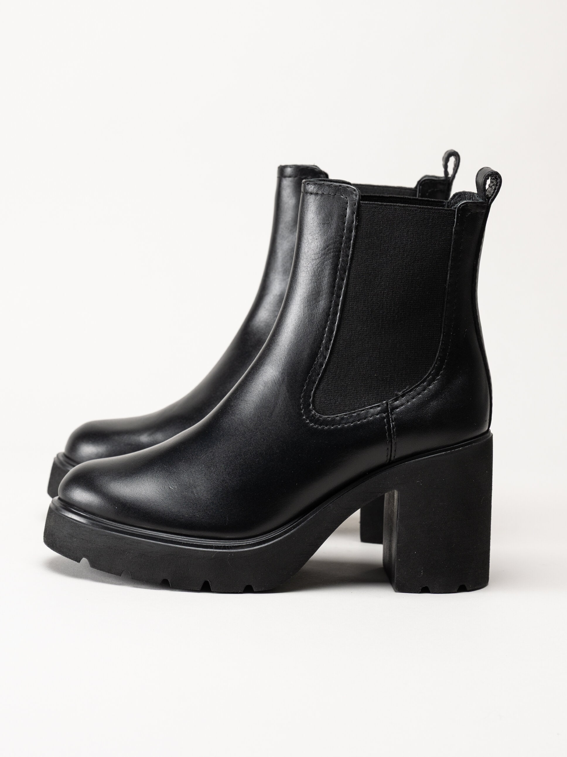 Unisa - KLINO_F25_STT - Svarta högklackade boots i skinn