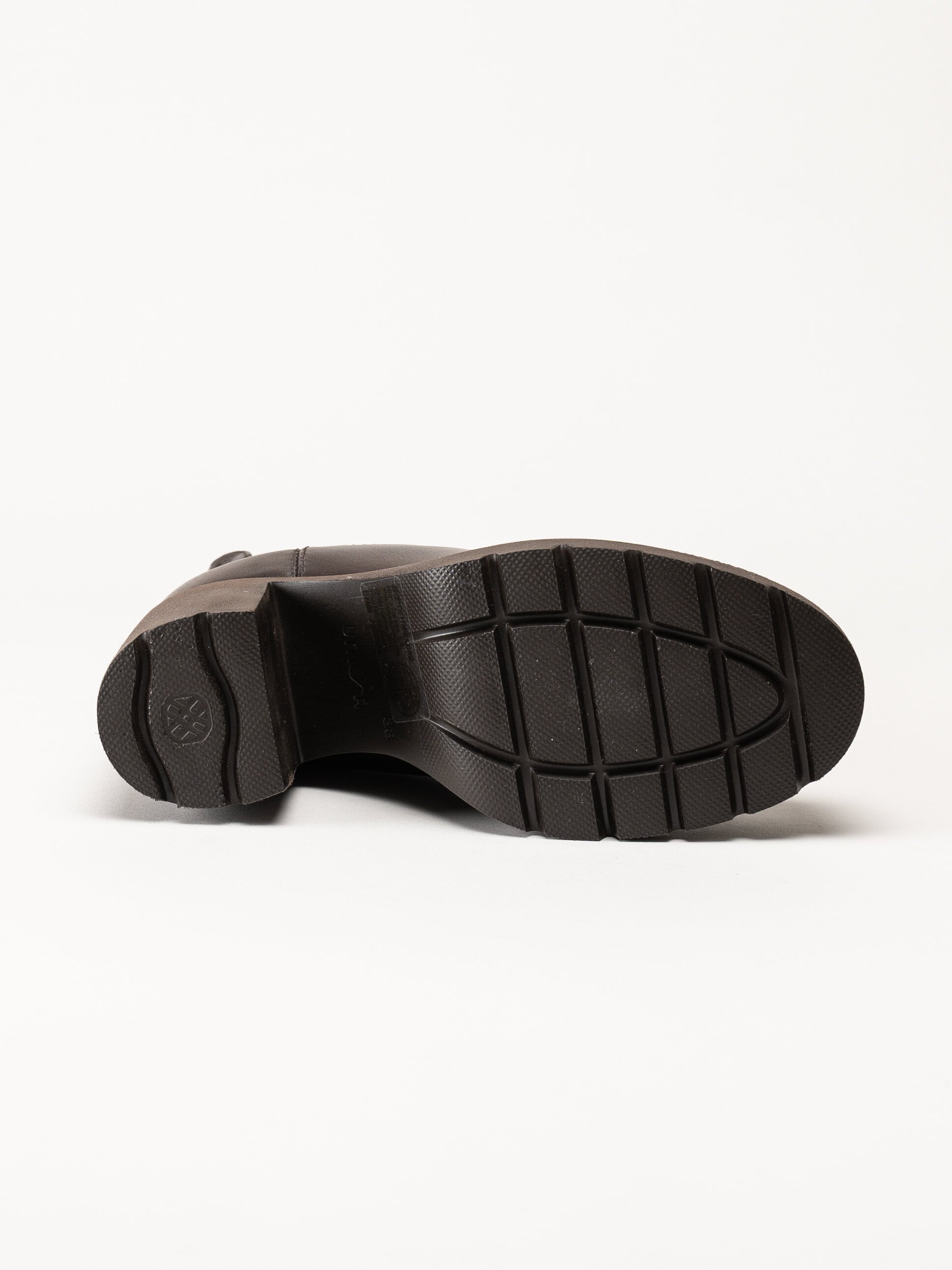 Unisa - KLINO_F25_STT - Mörkbruna högklackade boots i skinn