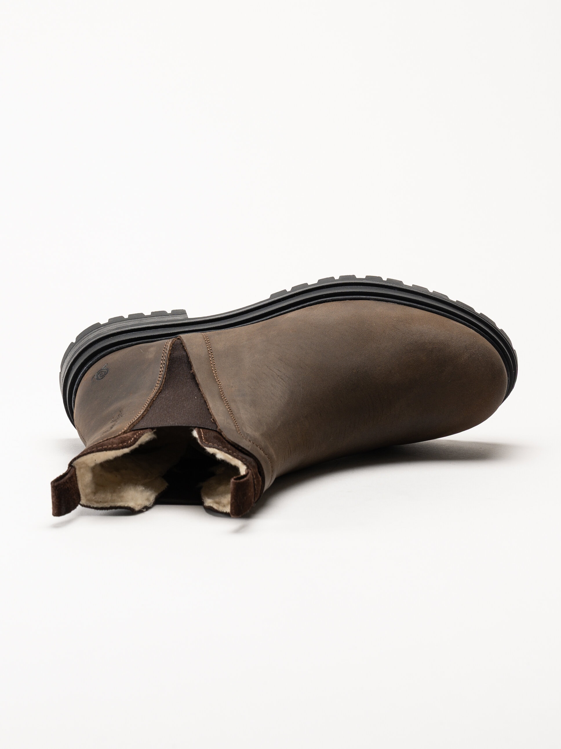 Rosa Negra - Bruna fodrade chelsea boots i oljad nubuck