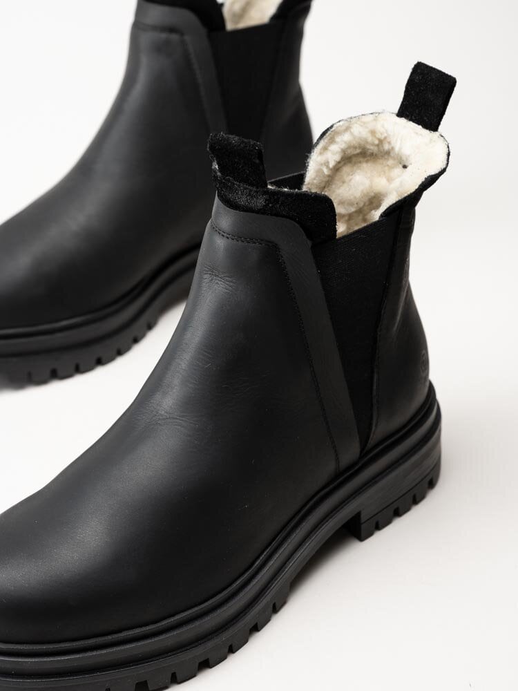 Rosa Negra - Svarta fodrade chelsea boots i oljad nubuck