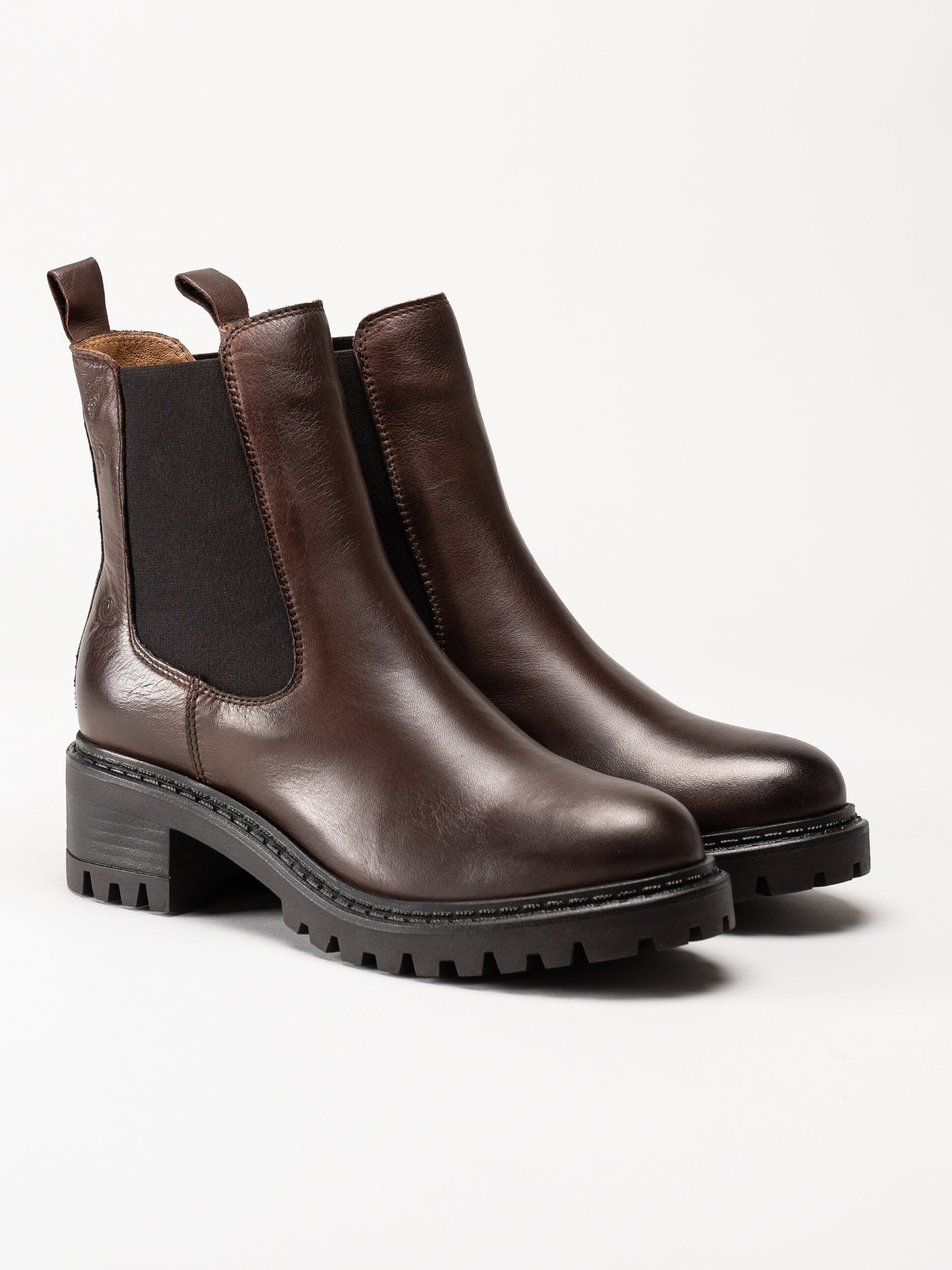 Rosa Negra - Mörkbruna chelsea boots i skinn