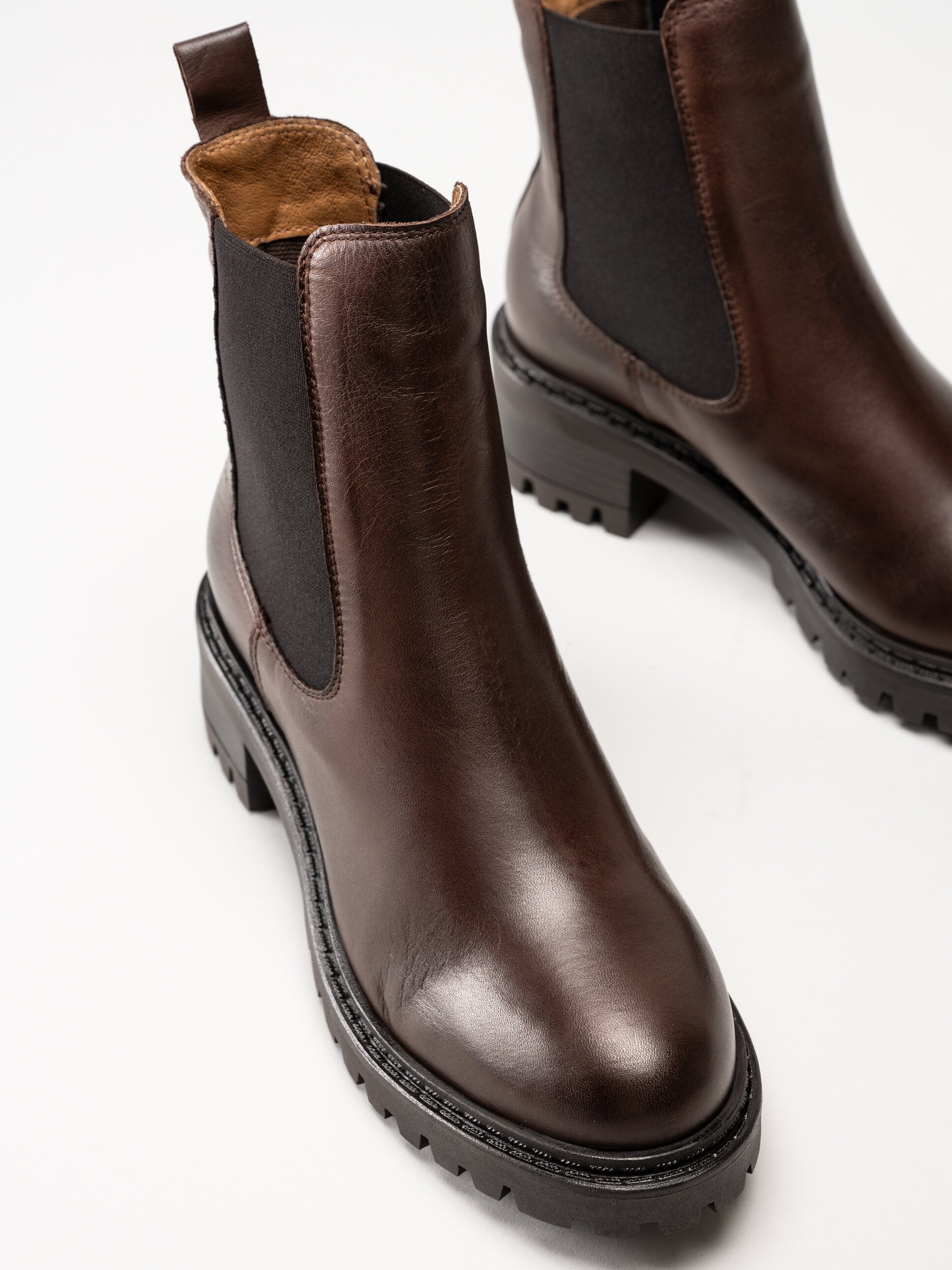 Rosa Negra - Mörkbruna chelsea boots i skinn