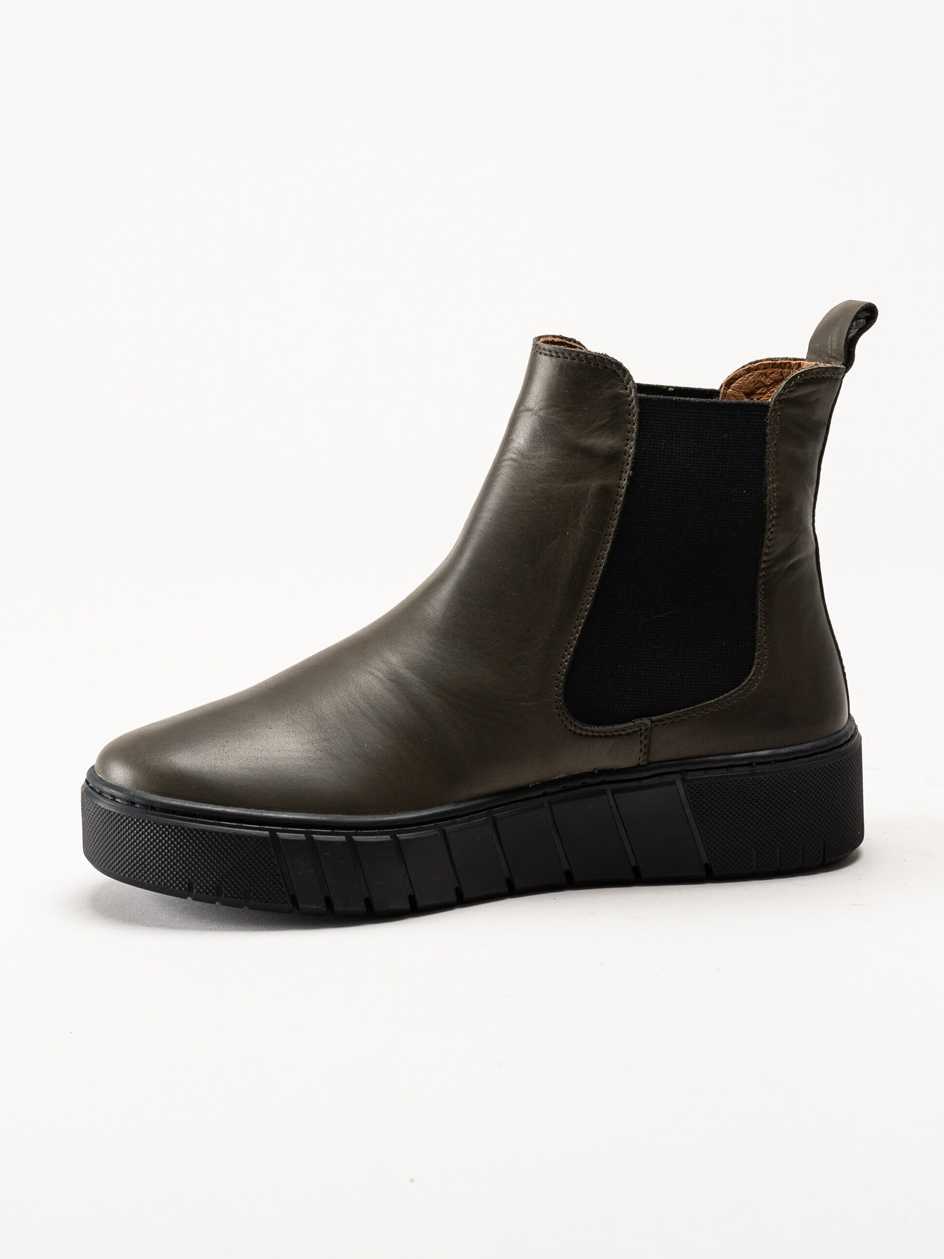 Rosa Negra - Gröna fodrade chelsea boots i skinn