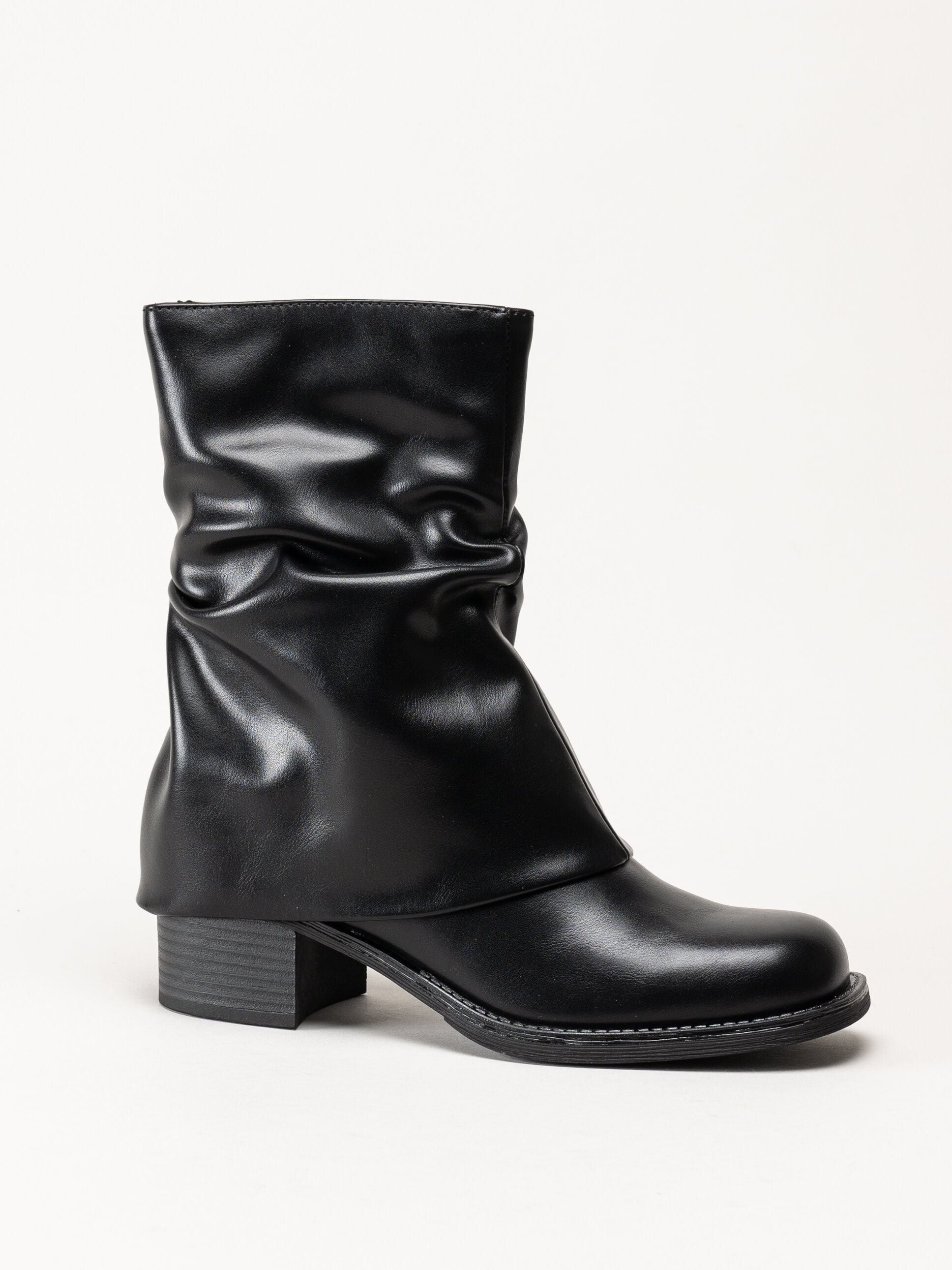 Marco Tozzi - Svarta boots med nedvikt skaft