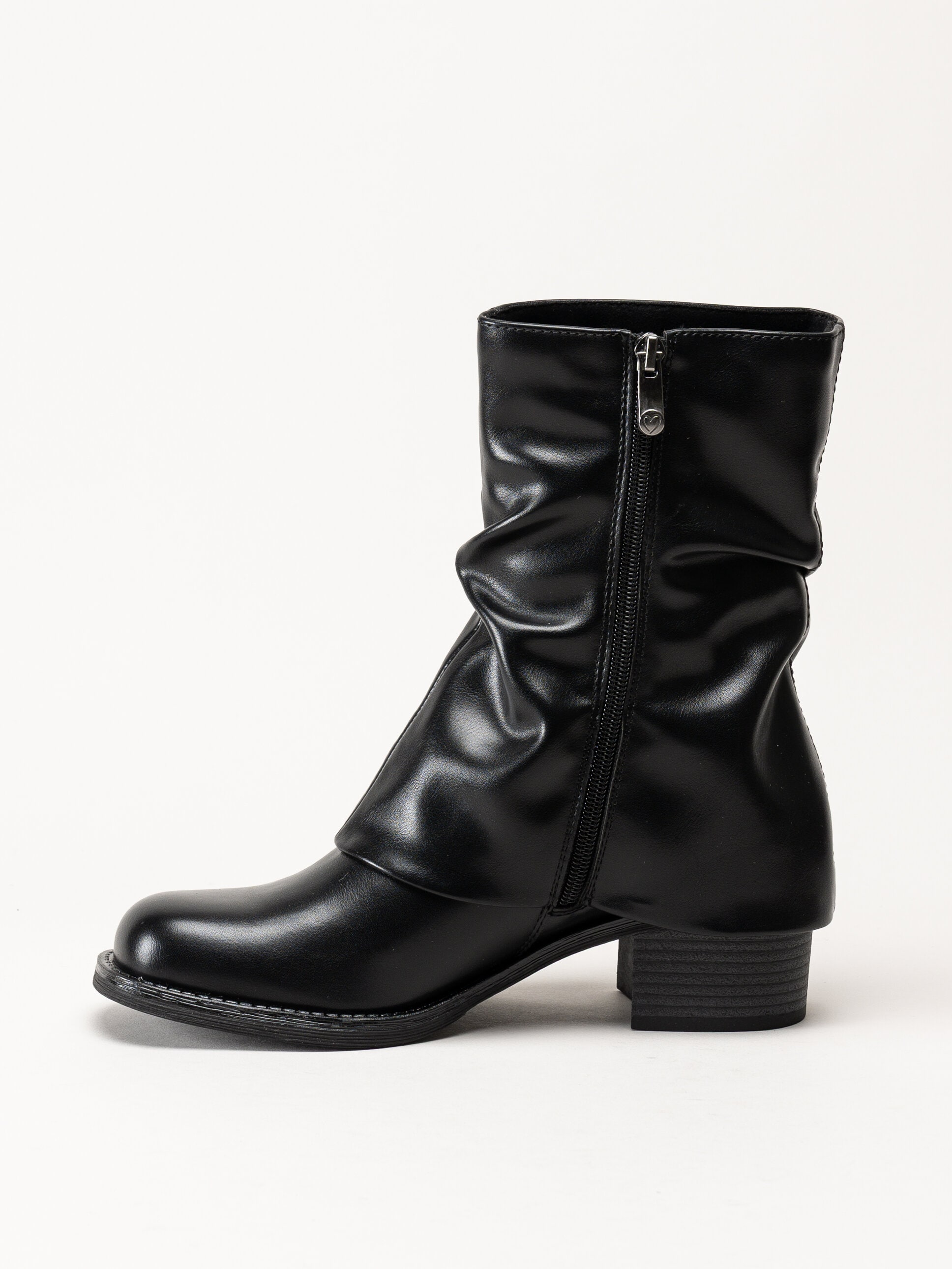 Marco Tozzi - Svarta boots med nedvikt skaft
