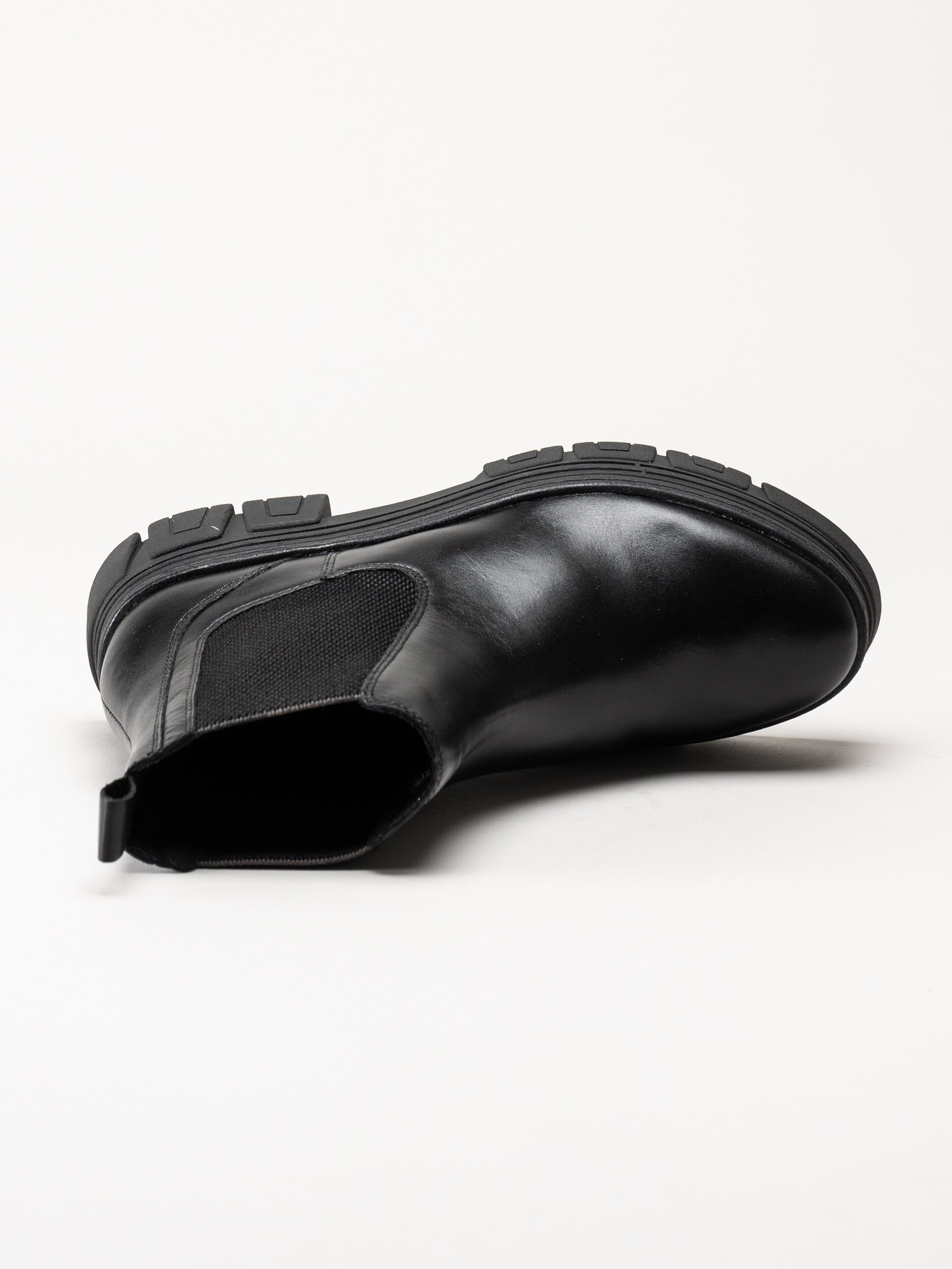 Marco Tozzi - Svarta chelsea boots i skinn