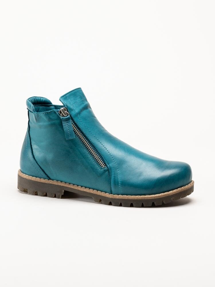 Charlotte of Sweden - Turkosa boots i skinn