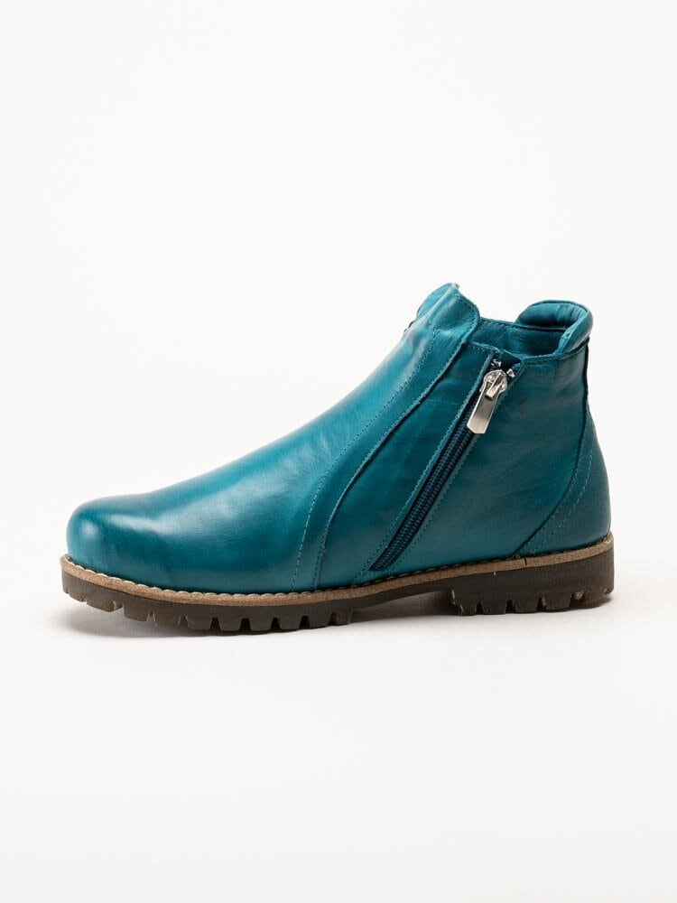 Charlotte of Sweden - Turkosa boots i skinn