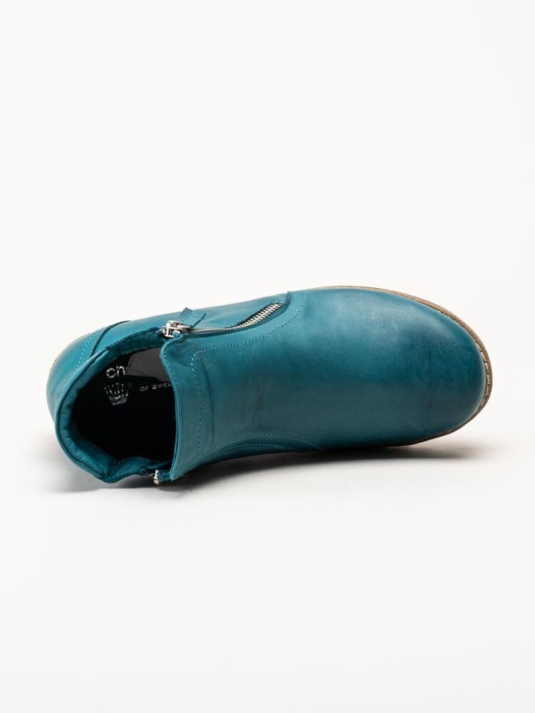 Charlotte of Sweden - Turkosa boots i skinn