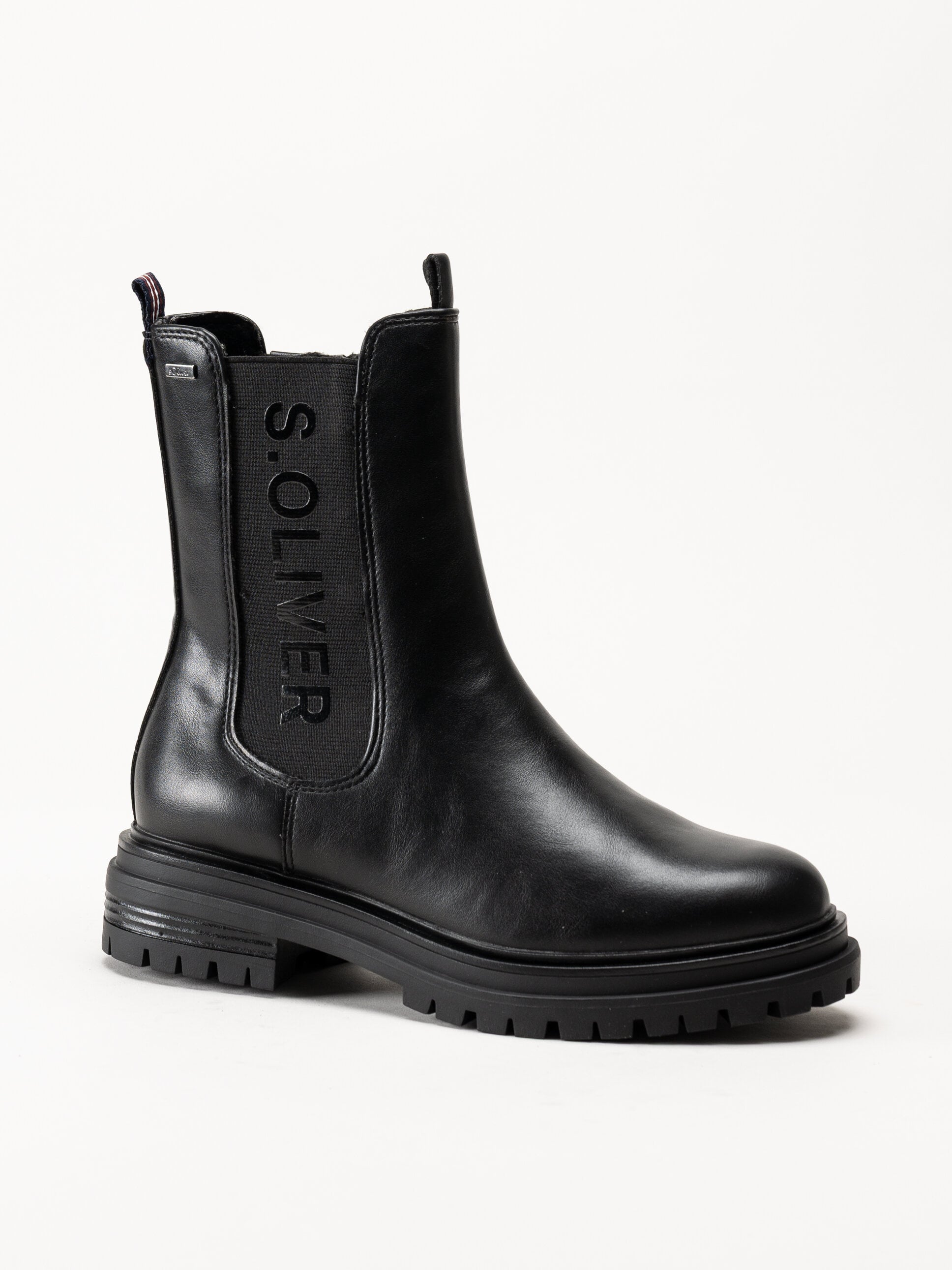 S.Oliver - Svarta boots i skinnimitation