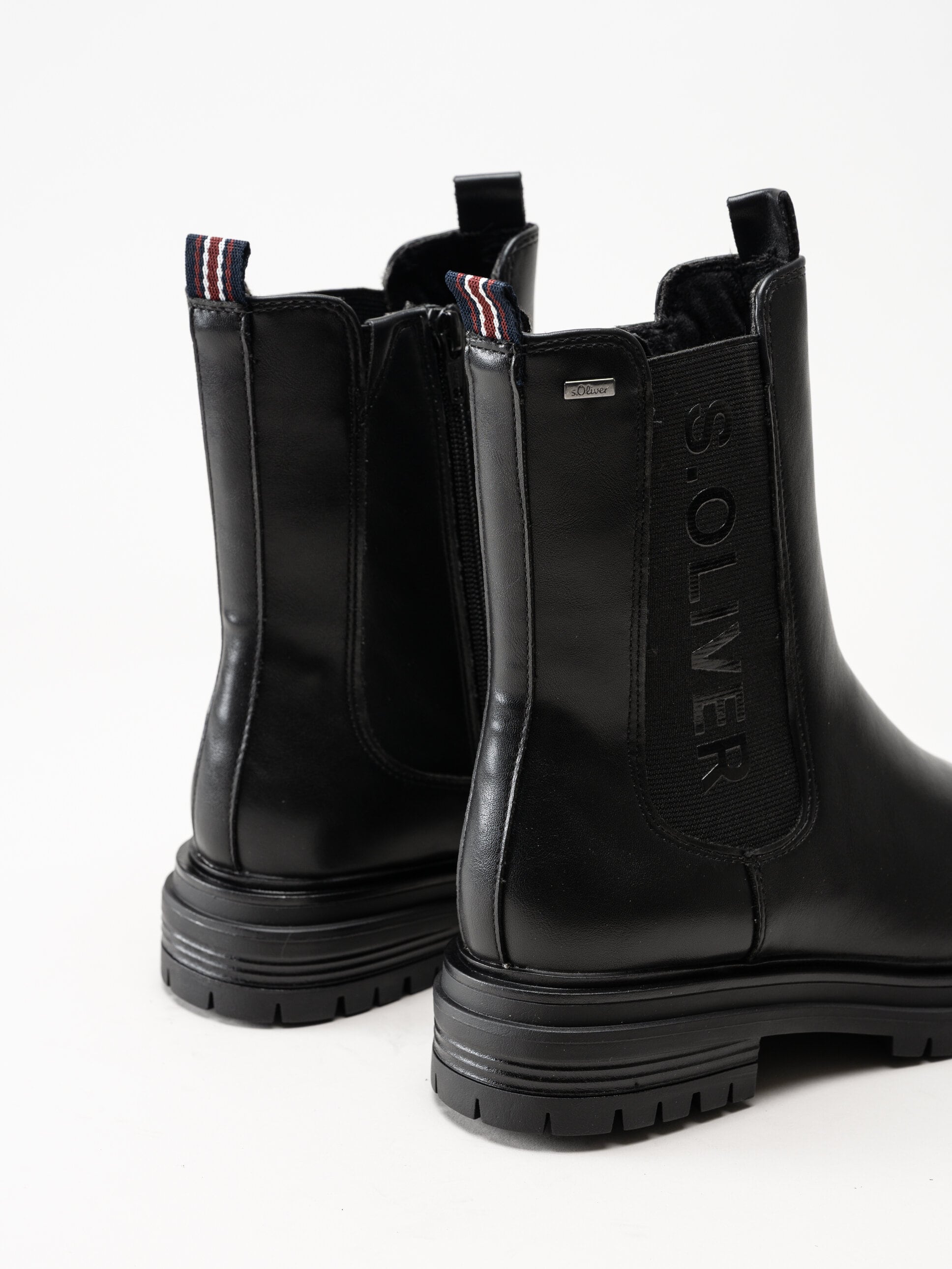 S.Oliver - Svarta boots i skinnimitation