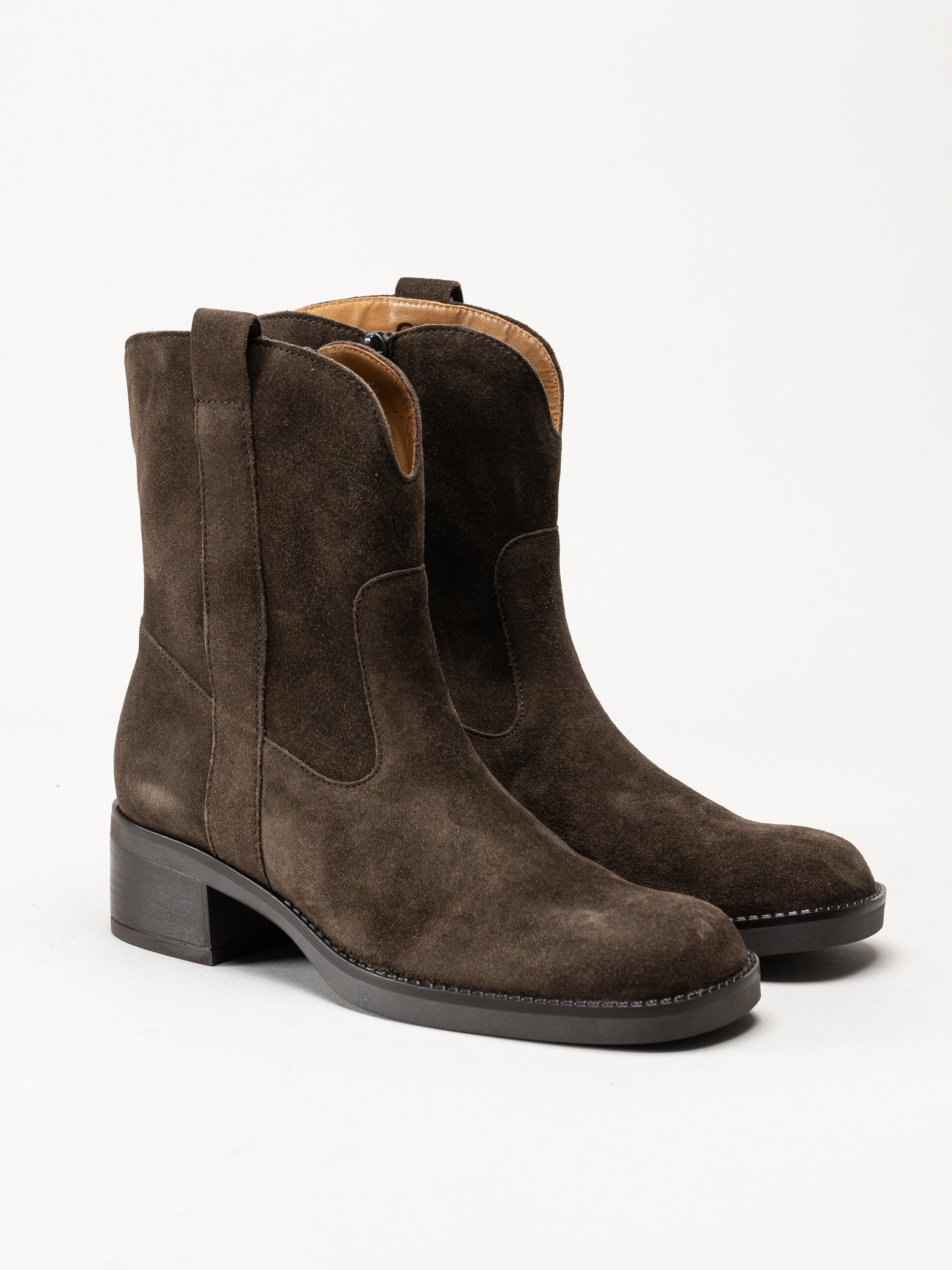 Gabor - Mörkbruna western boots i mocka