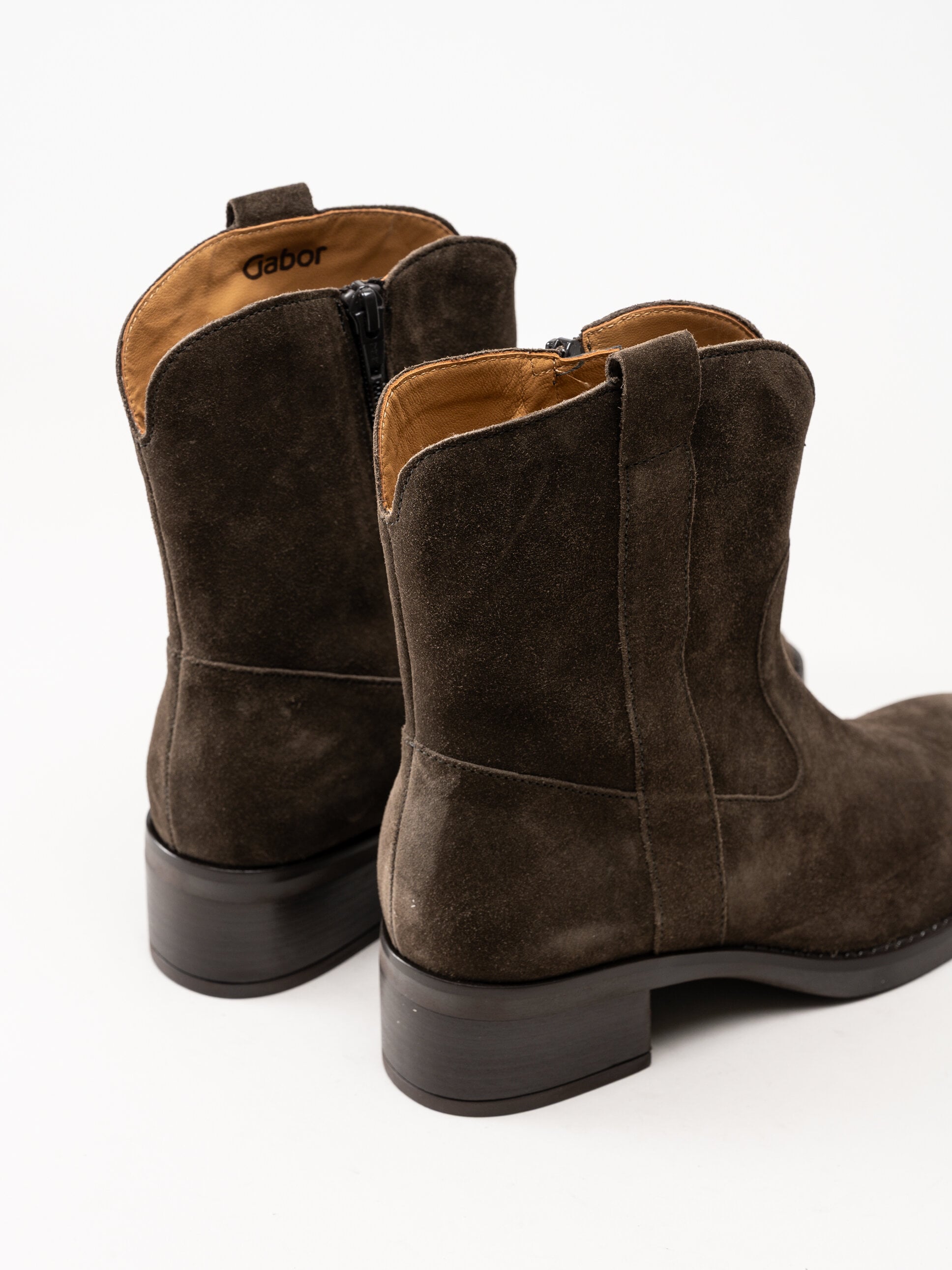 Gabor - Mörkbruna western boots i mocka
