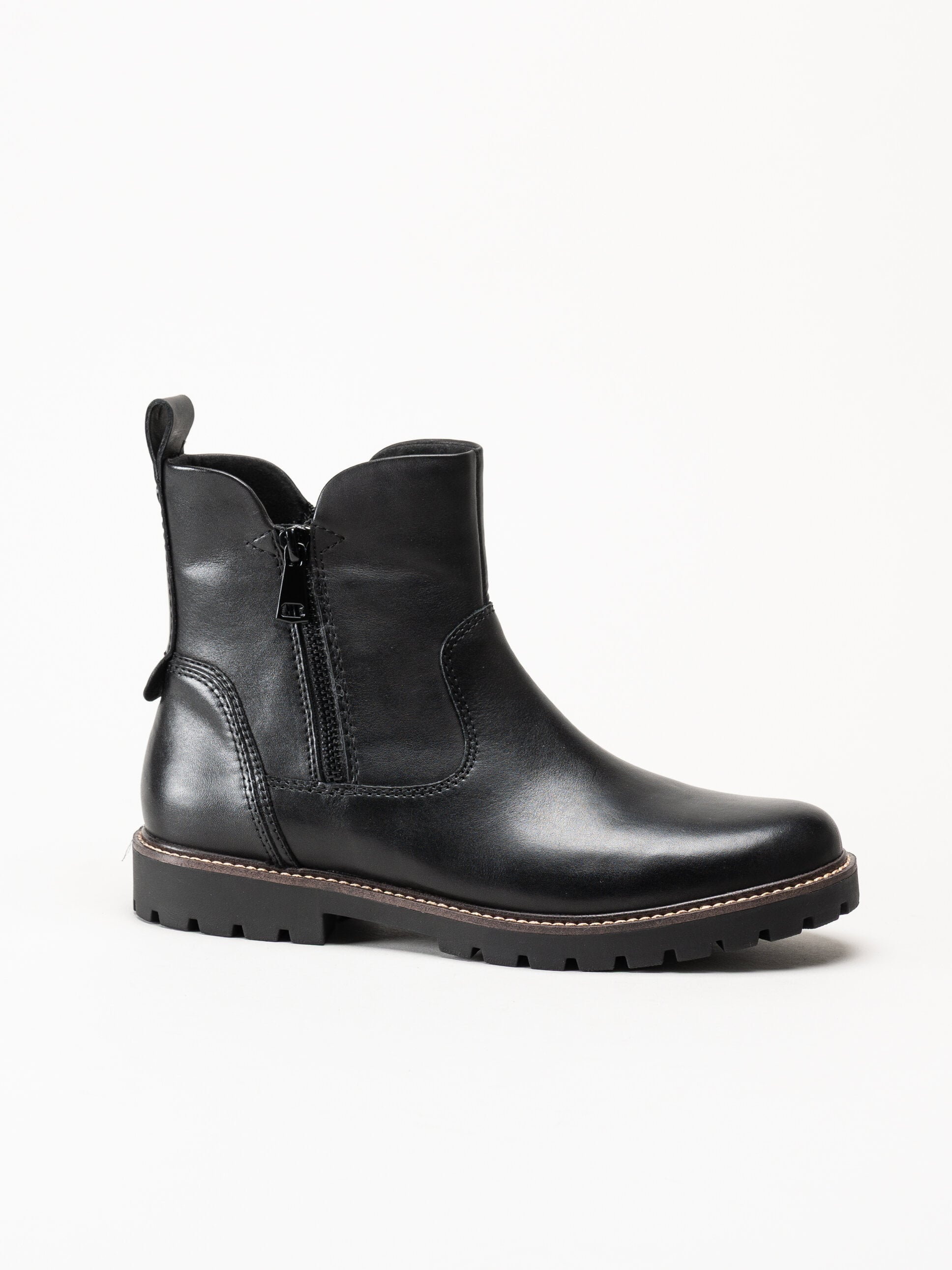 Caprice - Svarta varmfodrade boots i skinn