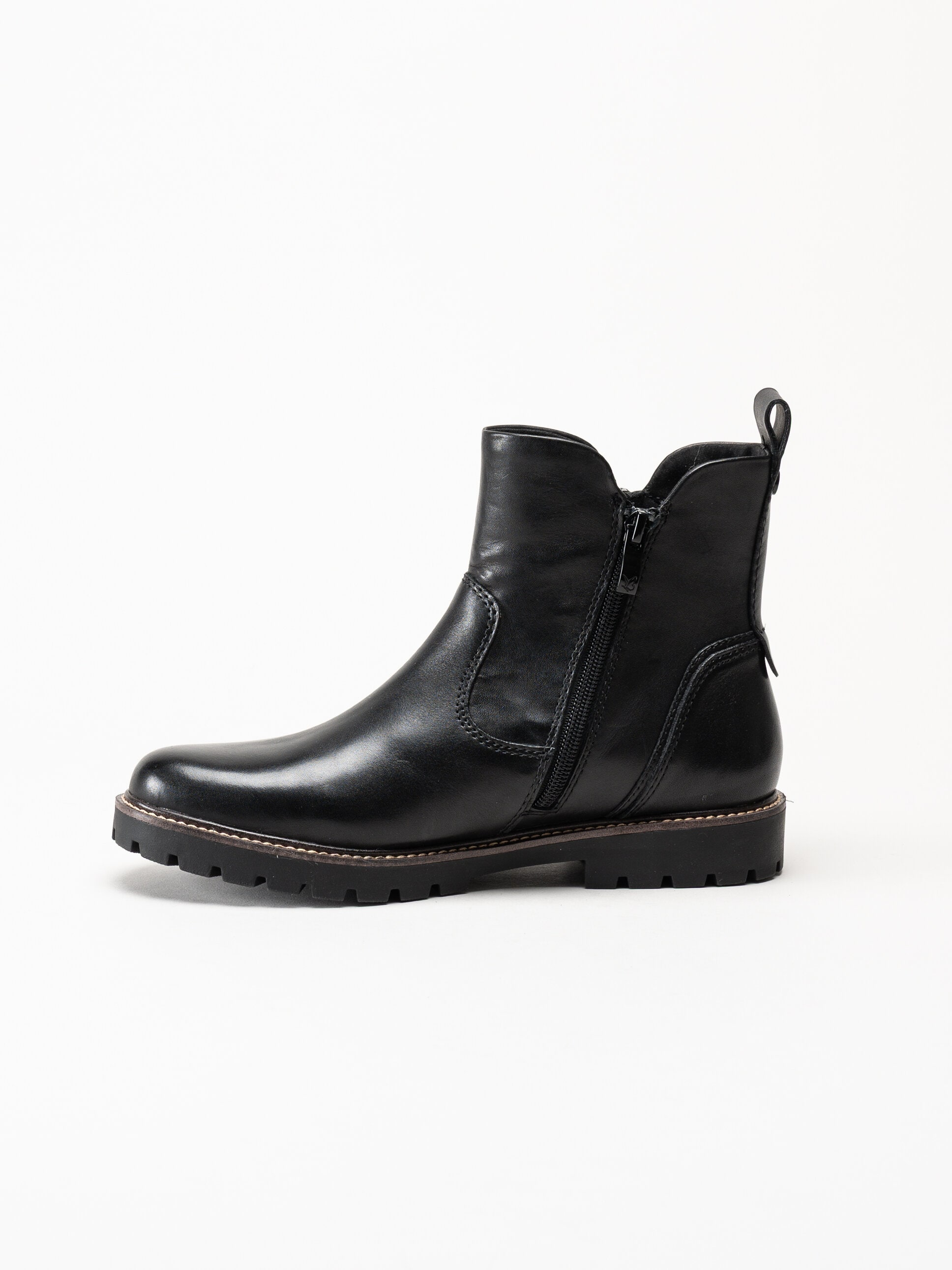 Caprice - Svarta varmfodrade boots i skinn
