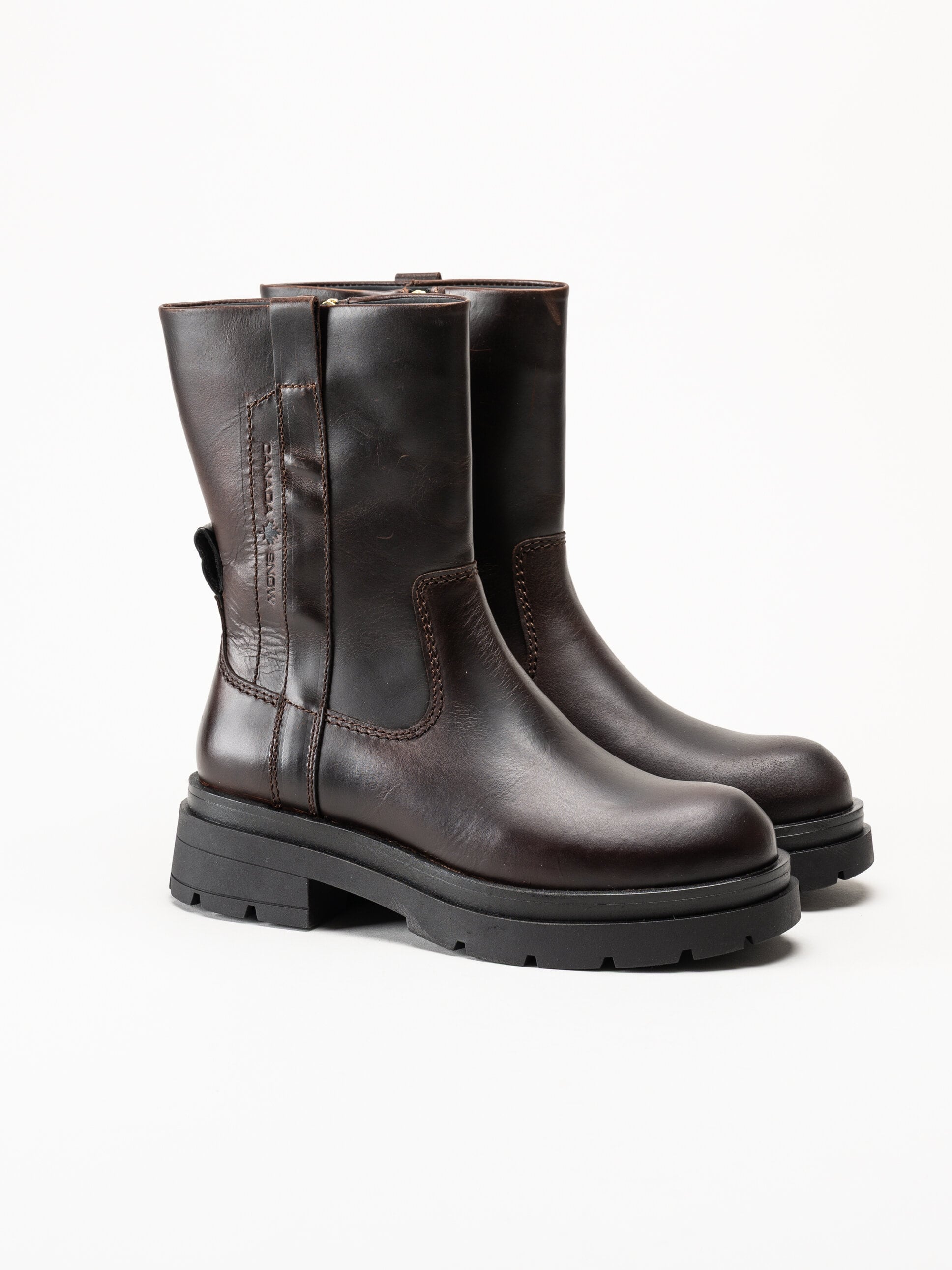 Canada Snow - Mount Joia Mid - Mörkbruna fodrade boots i skinn