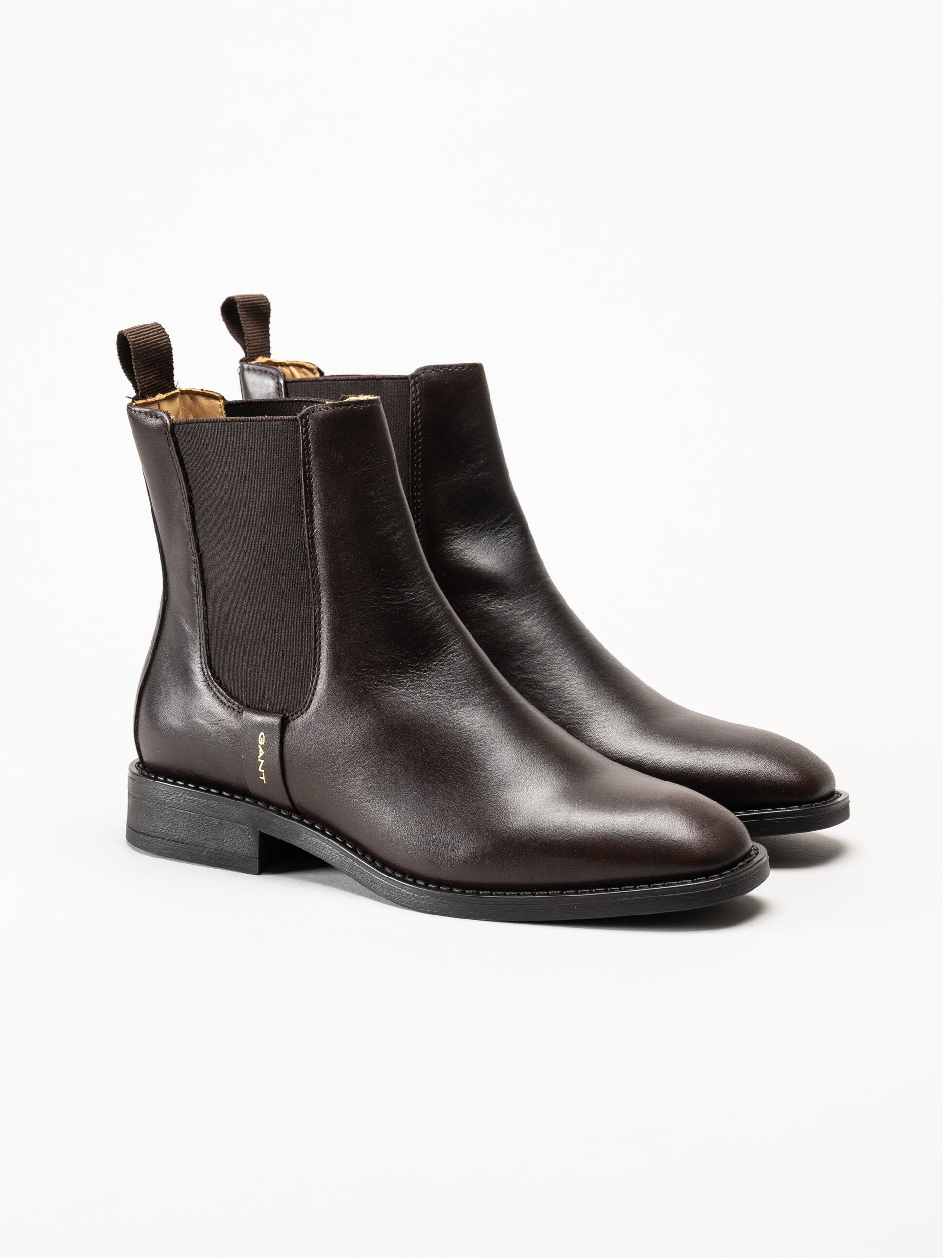Gant Footwear - Fayy - Mörkbruna chelsea boots i skinn