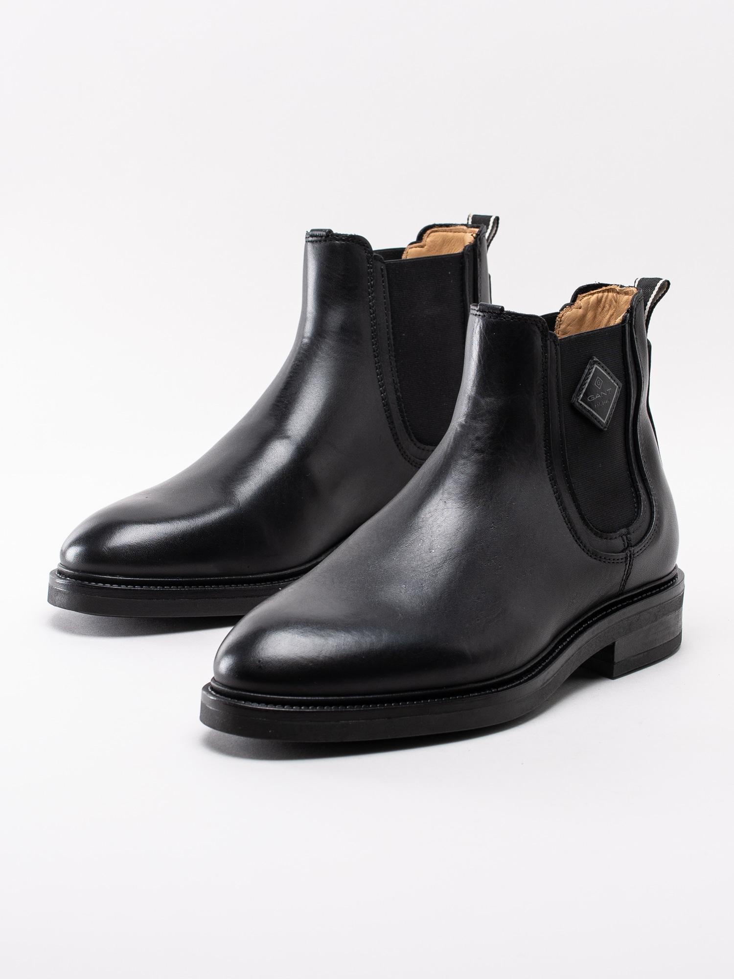 11193018 Gant Martin 19651277G10-G00 svarta klassiska chelsea boots med läderlogga-6