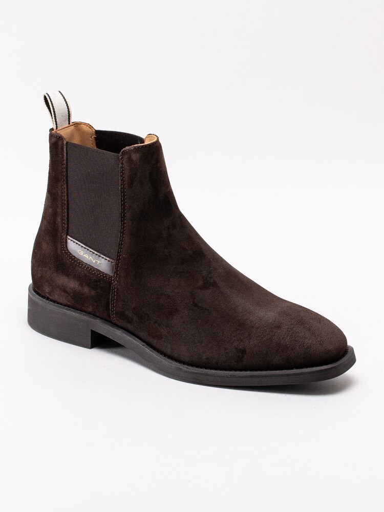 11193046 Gant James 19653319G46 mörkbruna chelsea boots i oljad mocka-1