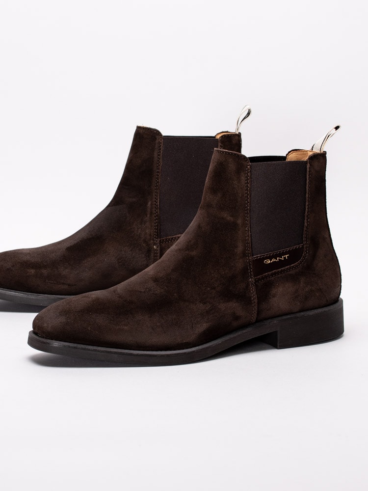 11193046 Gant James 19653319G46 mörkbruna chelsea boots i oljad mocka-6