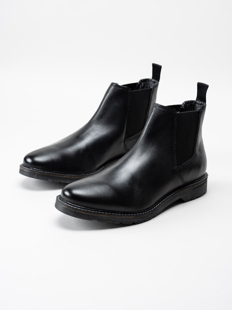 Bugatti - Zeli - Svarta klassiska chelsea boots i skinn