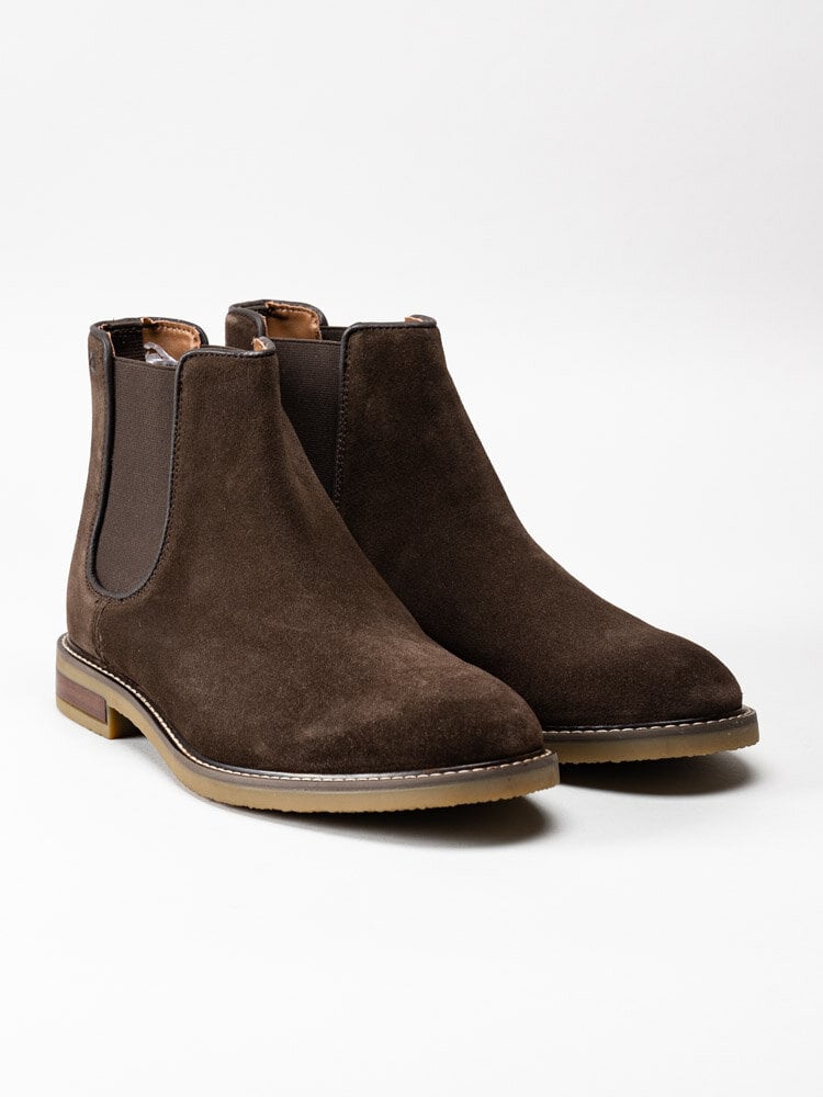 Clarks - Jaxen Chelsea - Mörkbruna chelsea boots i mocka