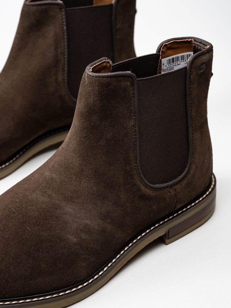 Clarks - Jaxen Chelsea - Mörkbruna chelsea boots i mocka