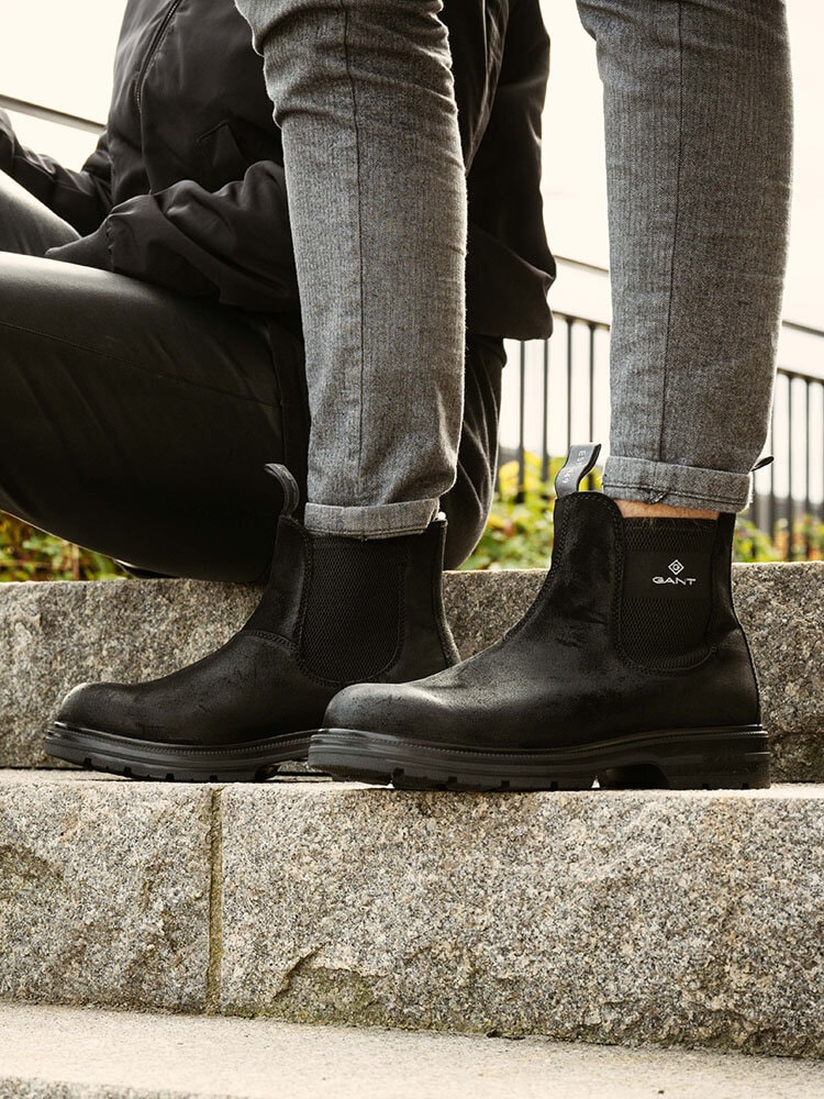 Gant Footwear - Gretty - Svarta chelsea boots i mocka