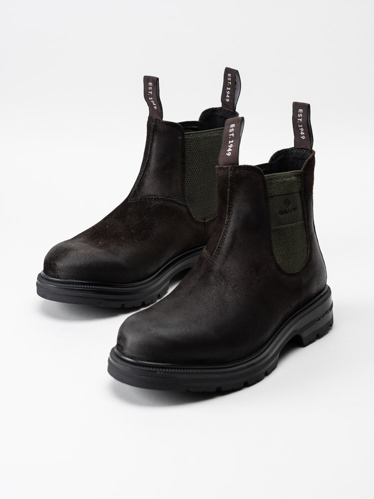 Gant Footwear - Gretty - Mörkbruna chelsea boots i oljad mocka