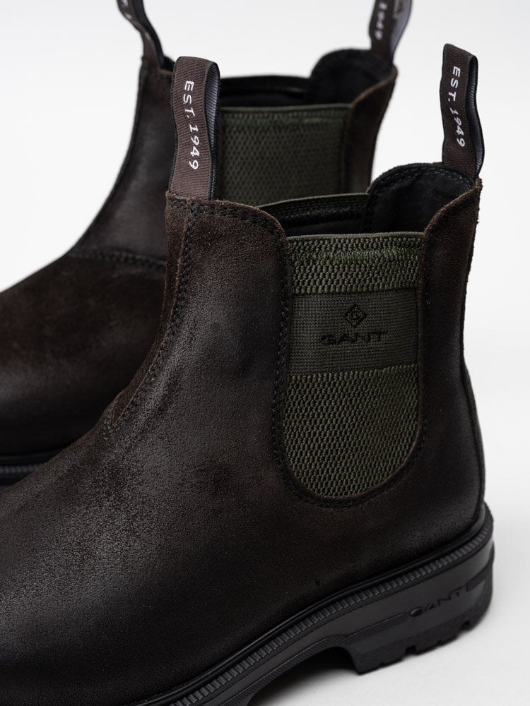 Gant Footwear - Gretty - Mörkbruna chelsea boots i oljad mocka