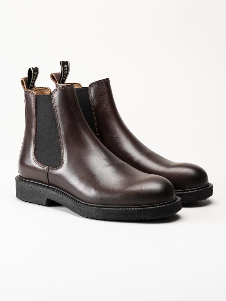 Sneaky Steve - Sense - Bruna chelsea boots i skinn