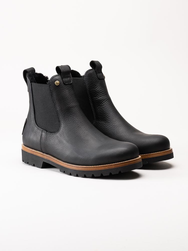 Panama Jack - Burton Igloo C1 - Svarta vattentäta chelsea boots i skinn