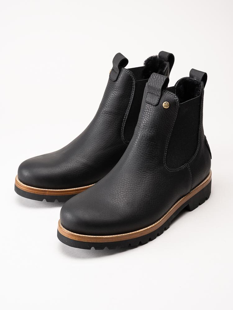 Panama Jack - Burton Igloo C1 - Svarta vattentäta chelsea boots i skinn