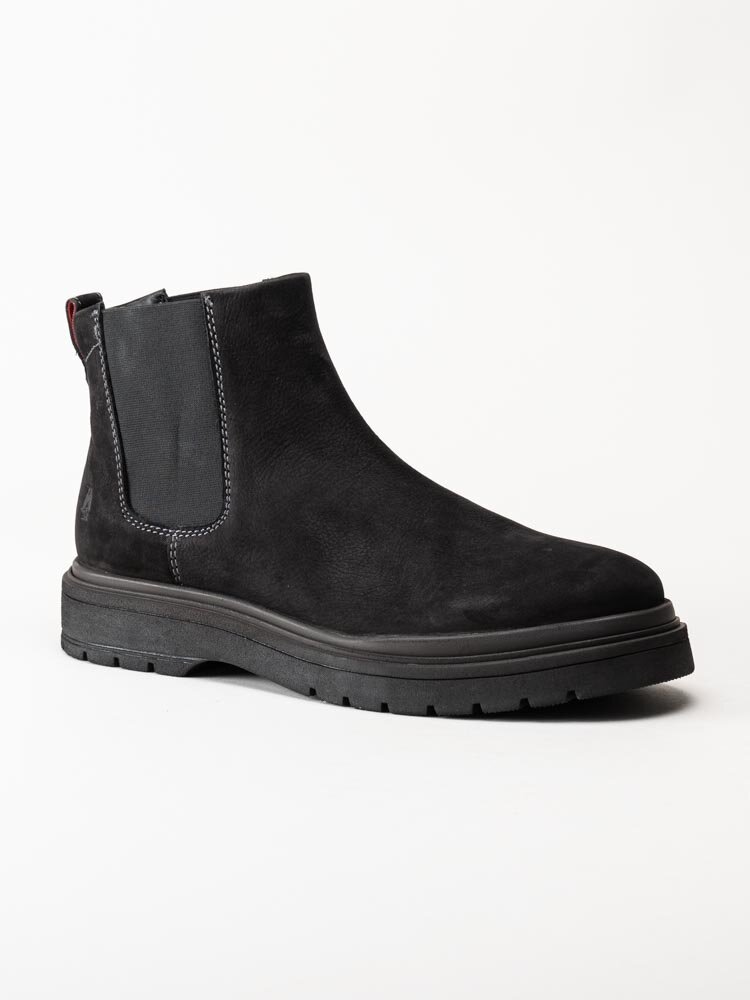 Hush Puppies - Dunan Chelsea - Svarta chelsea boots i nubuck