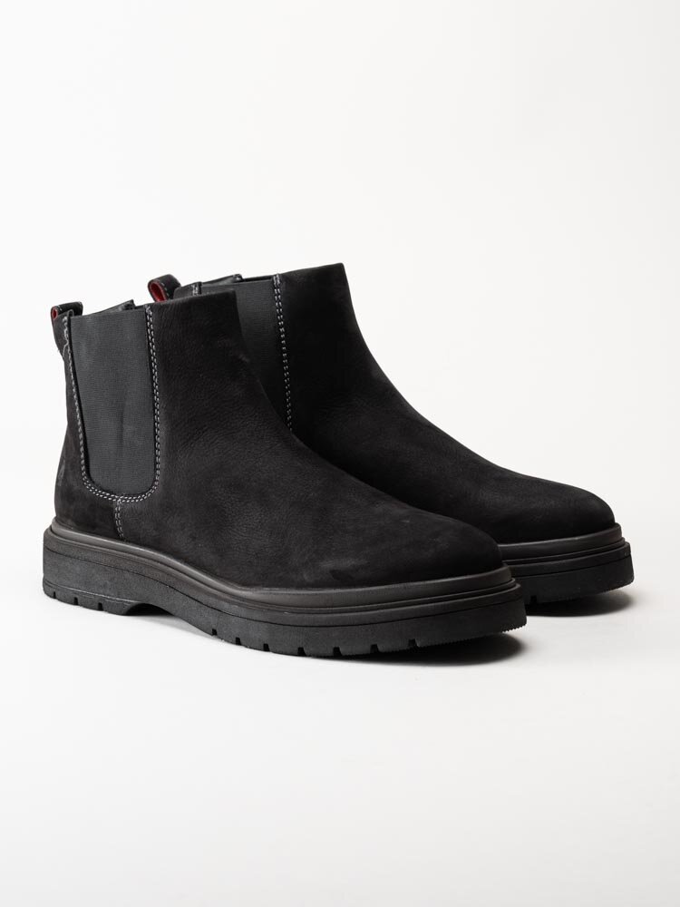 Hush Puppies - Dunan Chelsea - Svarta chelsea boots i nubuck