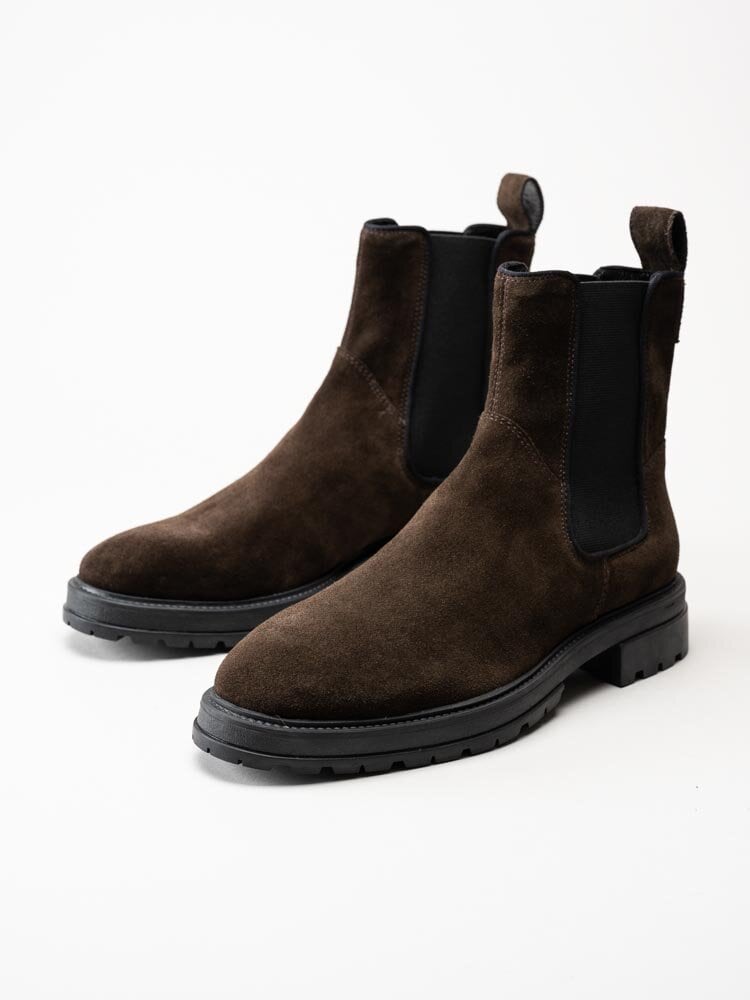 Vagabond - Johnny 2.0 - Mörkbruna chelsea boots i mocka