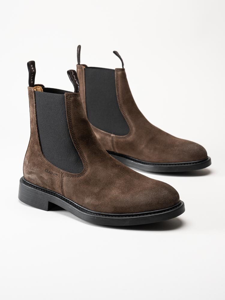 Gant Footwear - Millbro - Mörkbruna chelsea boots i mocka